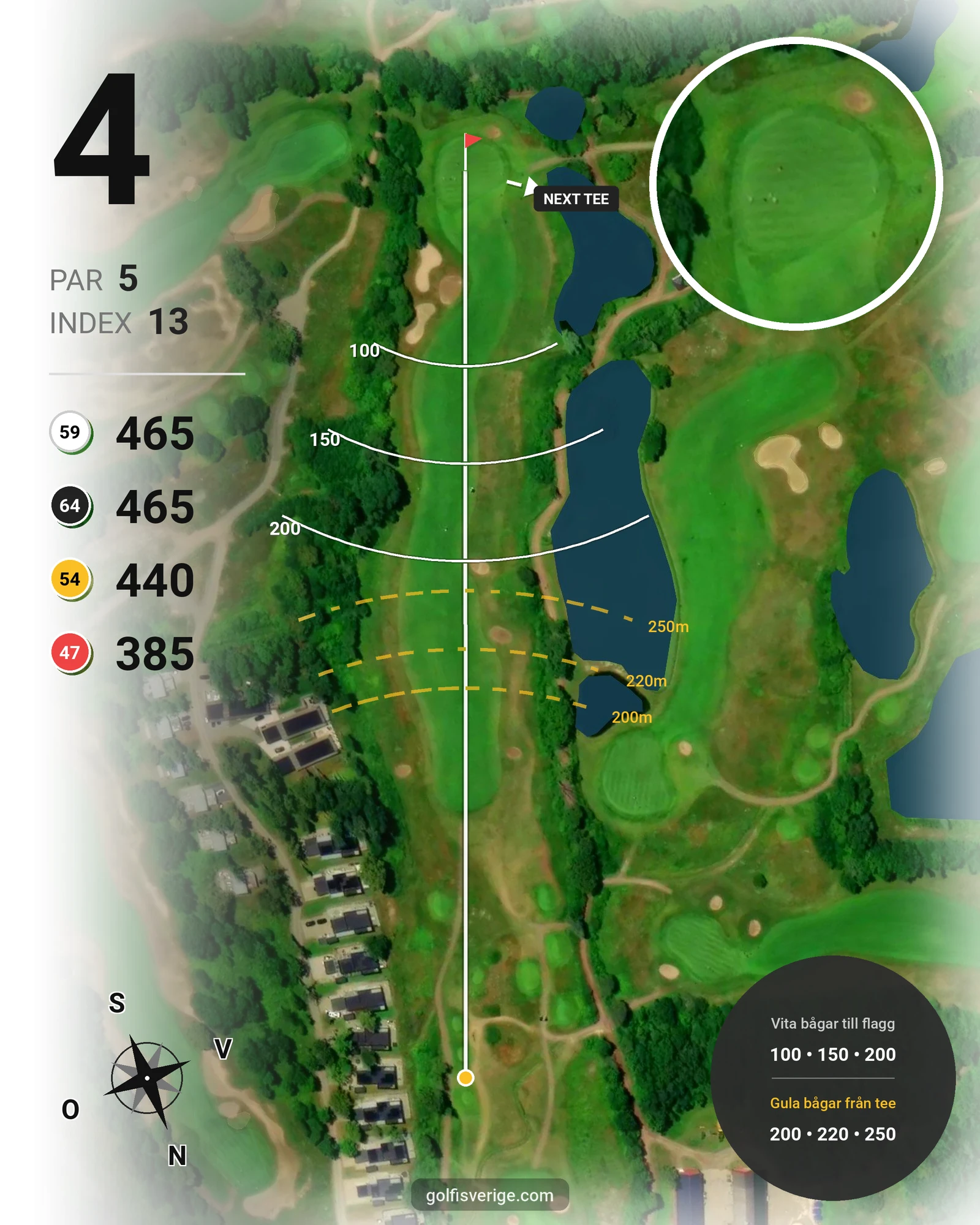 Banguide Långe Erik på Ekerum Golfklubb - Hål 4 karta