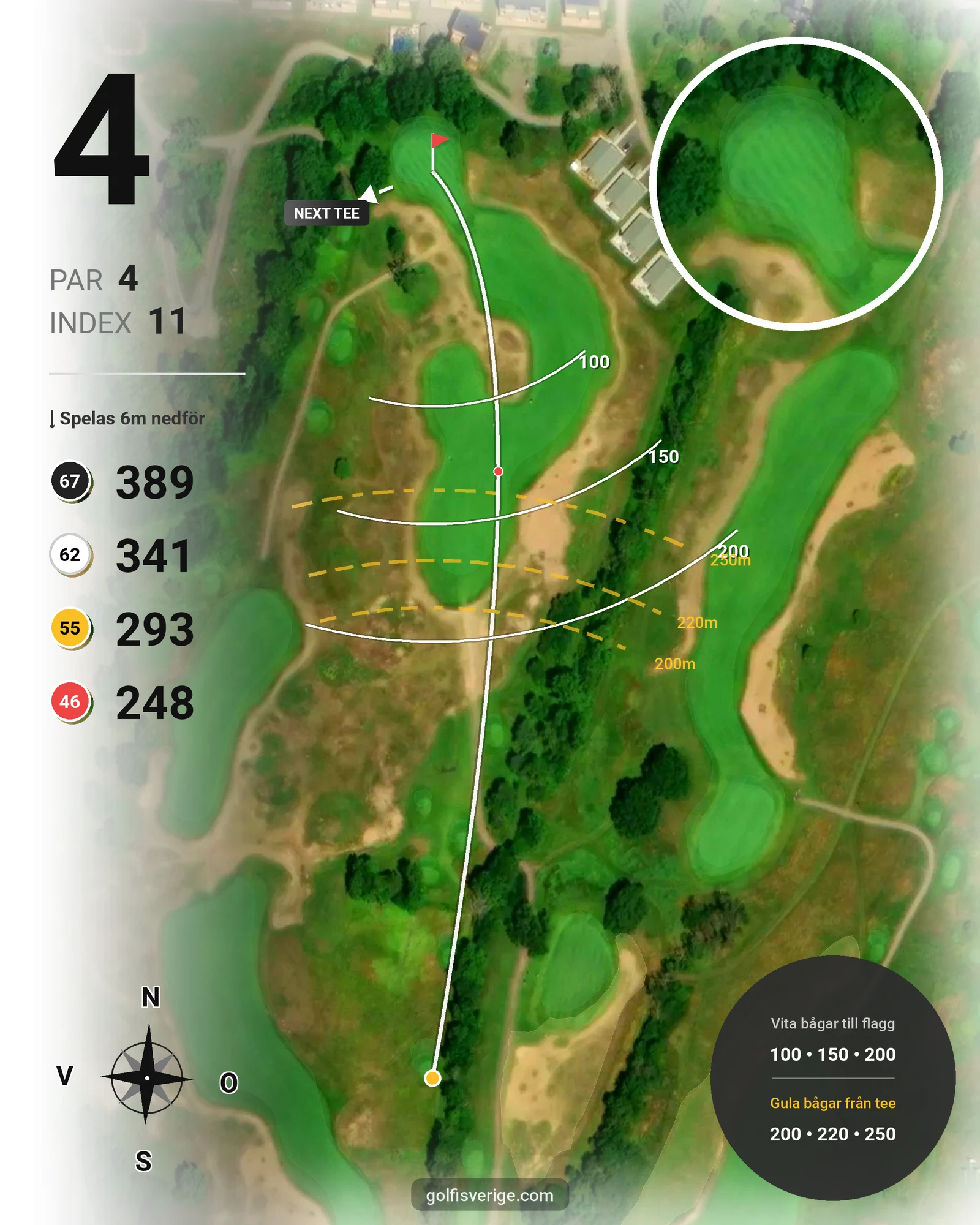 Banguide Långe Jan på Ekerum Golfklubb - Hål 4 karta