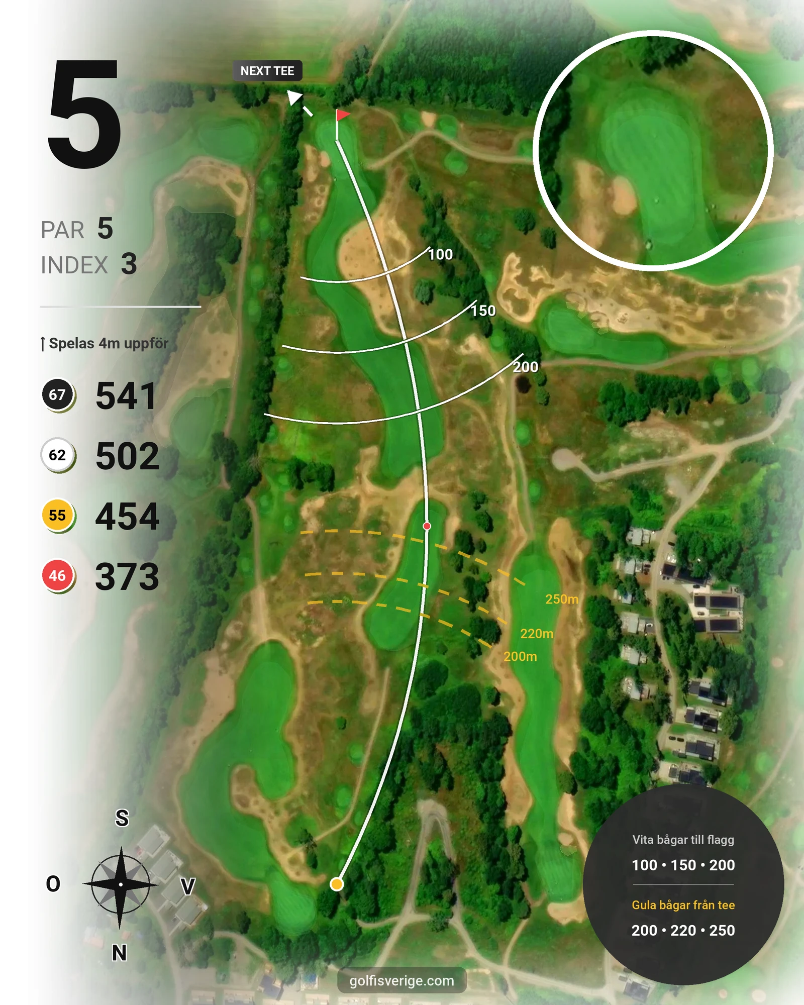 Banguide Långe Jan på Ekerum Golfklubb - Hål 5 karta
