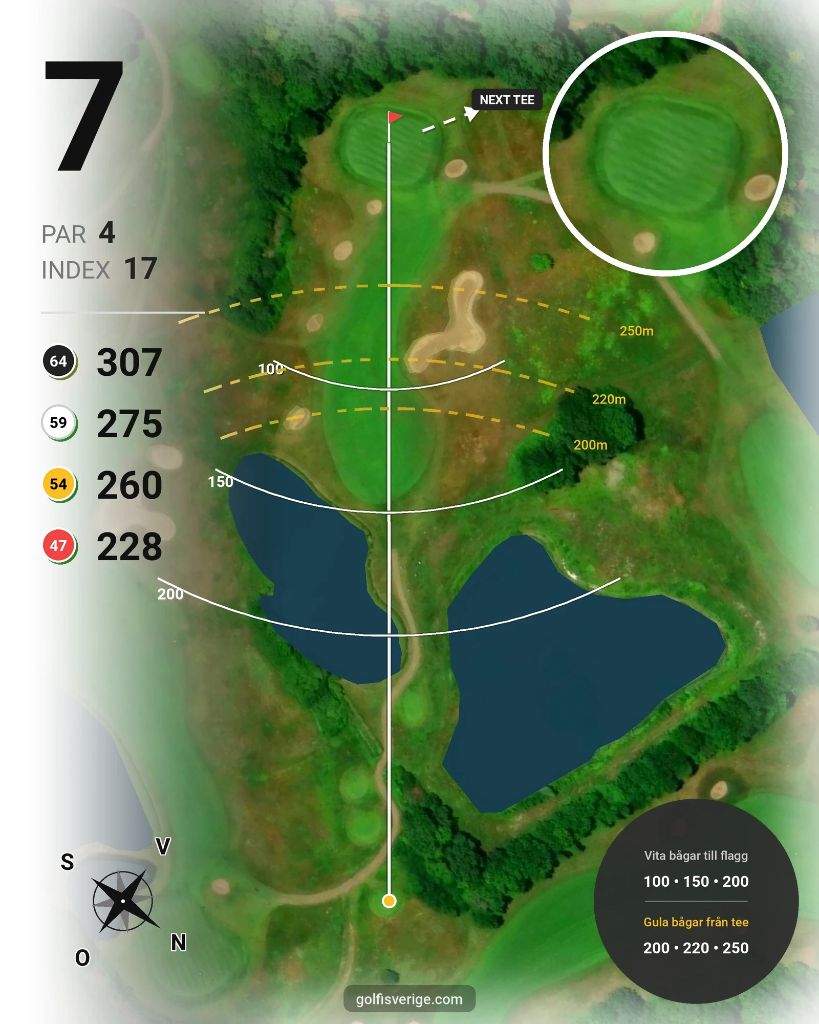 Banguide Långe Erik på Ekerum Golfklubb - Hål 7 karta