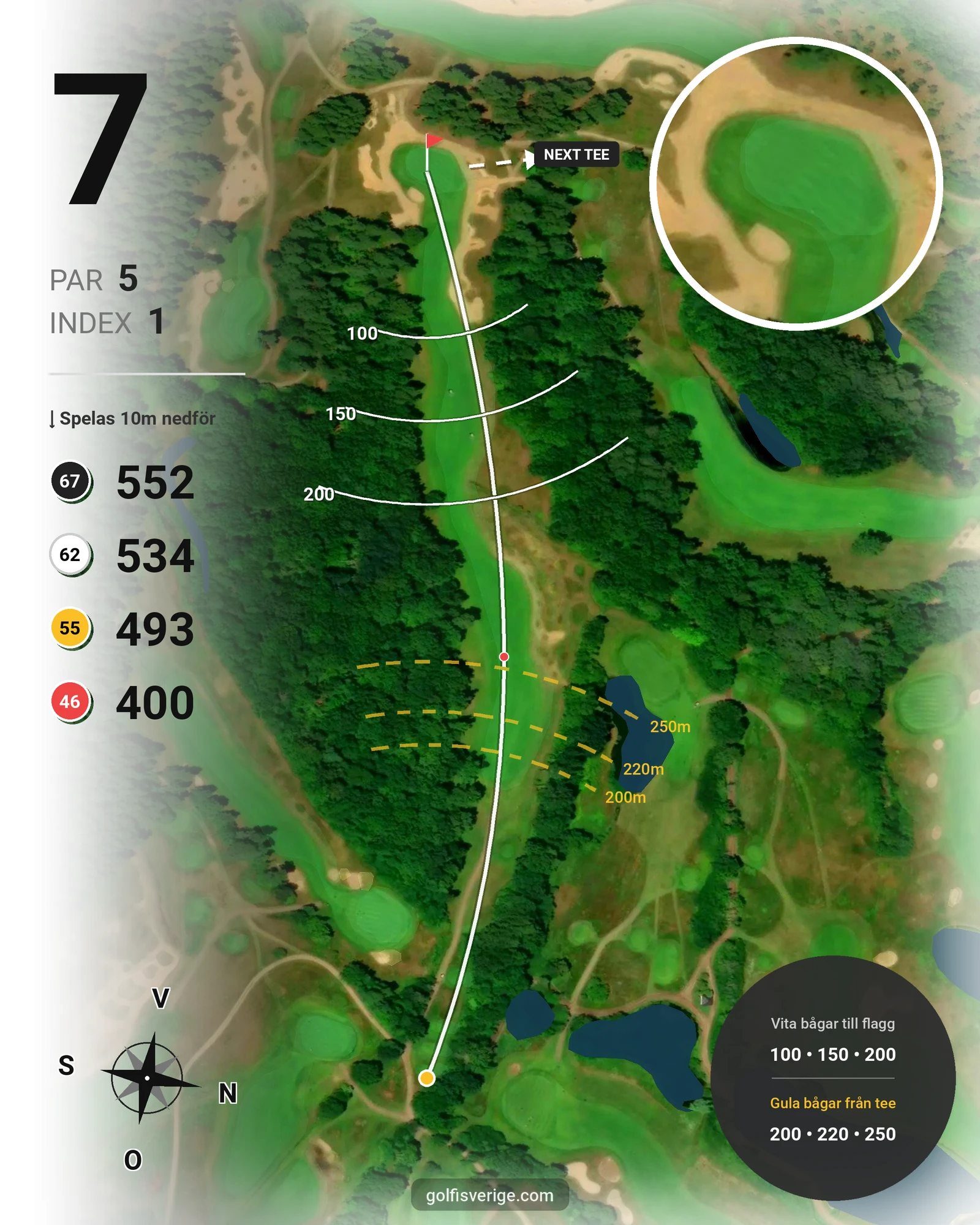 Banguide Långe Jan på Ekerum Golfklubb - Hål 7 karta