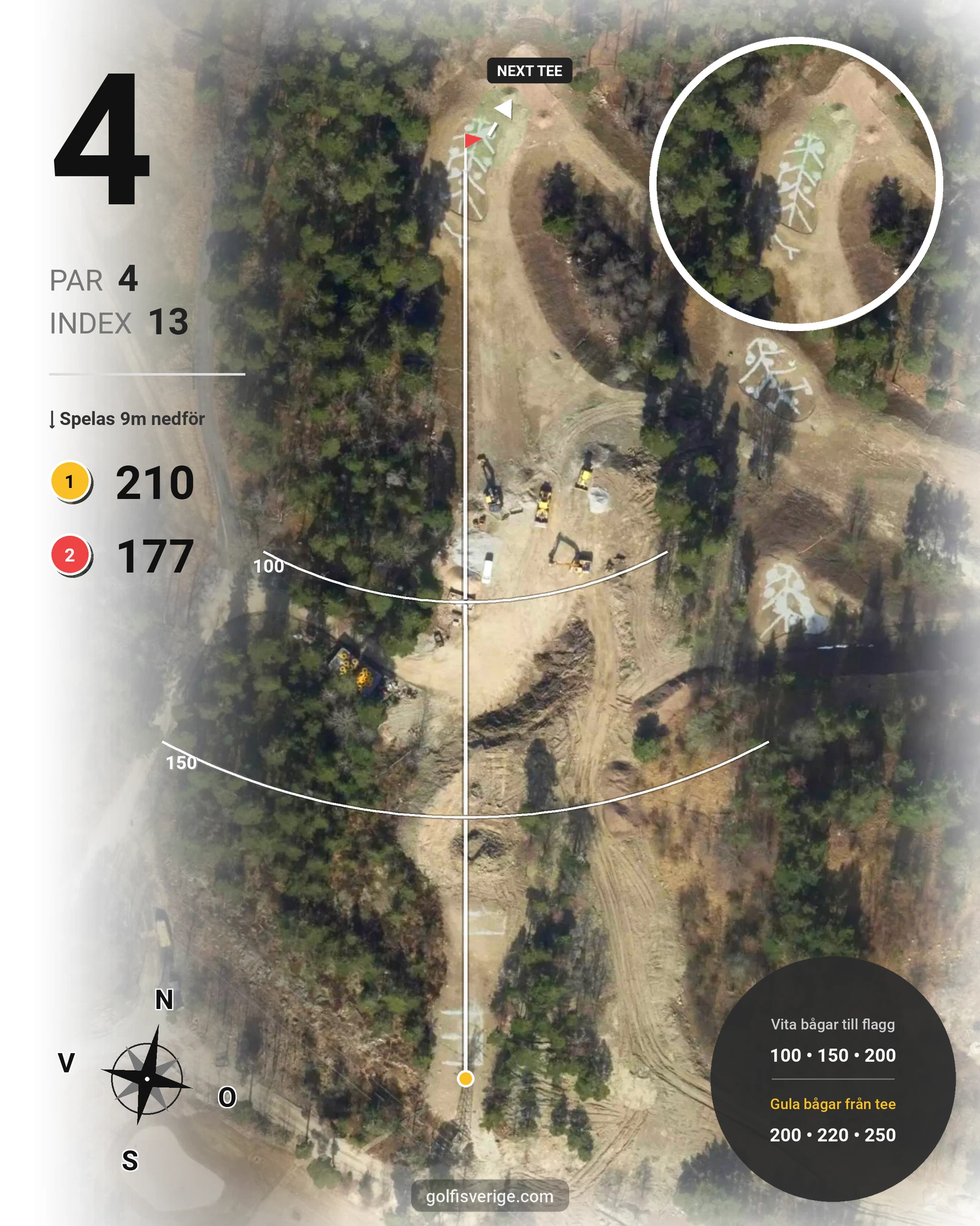 Banguide Ekholmsnäs Golfbana på Ekholmsnäs Golf Lidingö - Hål 4 karta