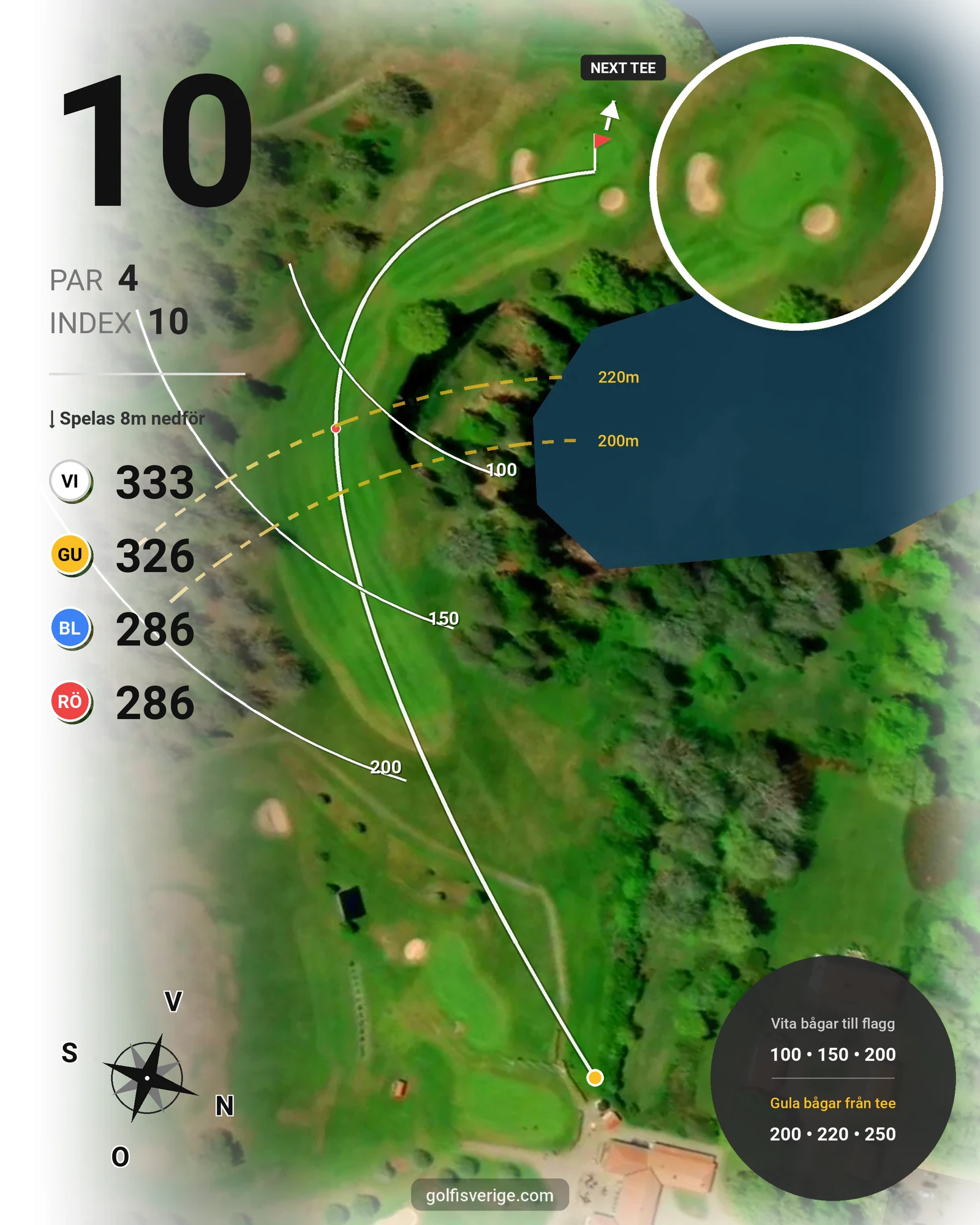 Banguide Skedhult 1 på Eksjö Golfklubb - Hål 10 karta