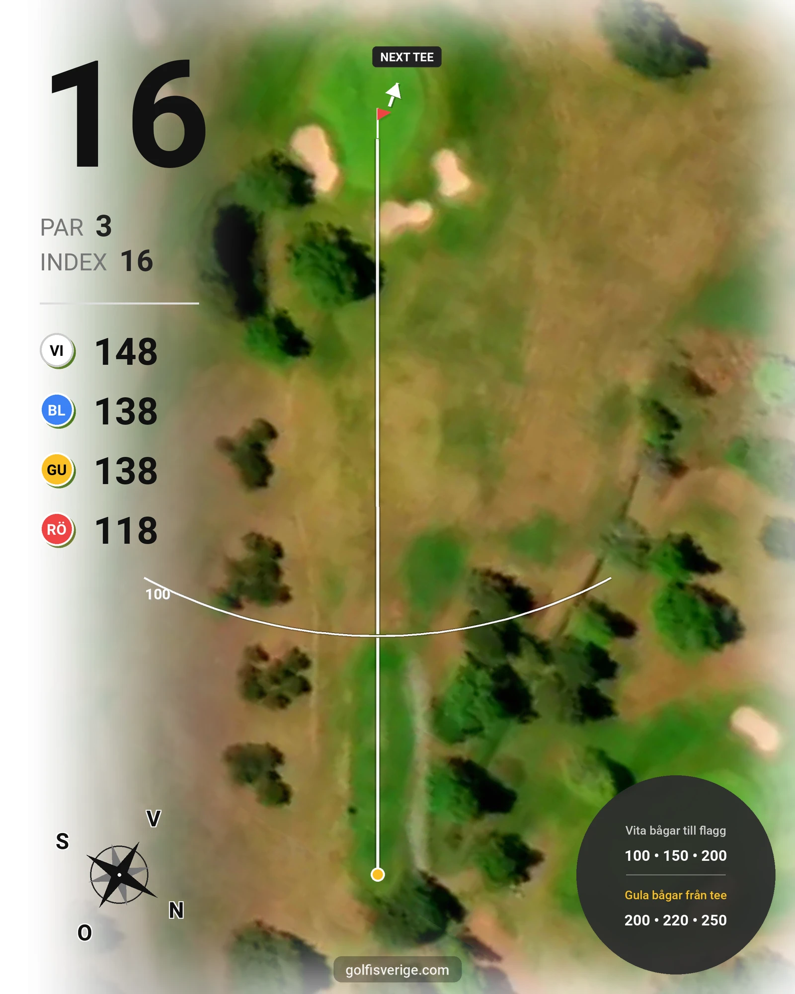 Banguide Skedhult 1 på Eksjö Golfklubb - Hål 16 karta