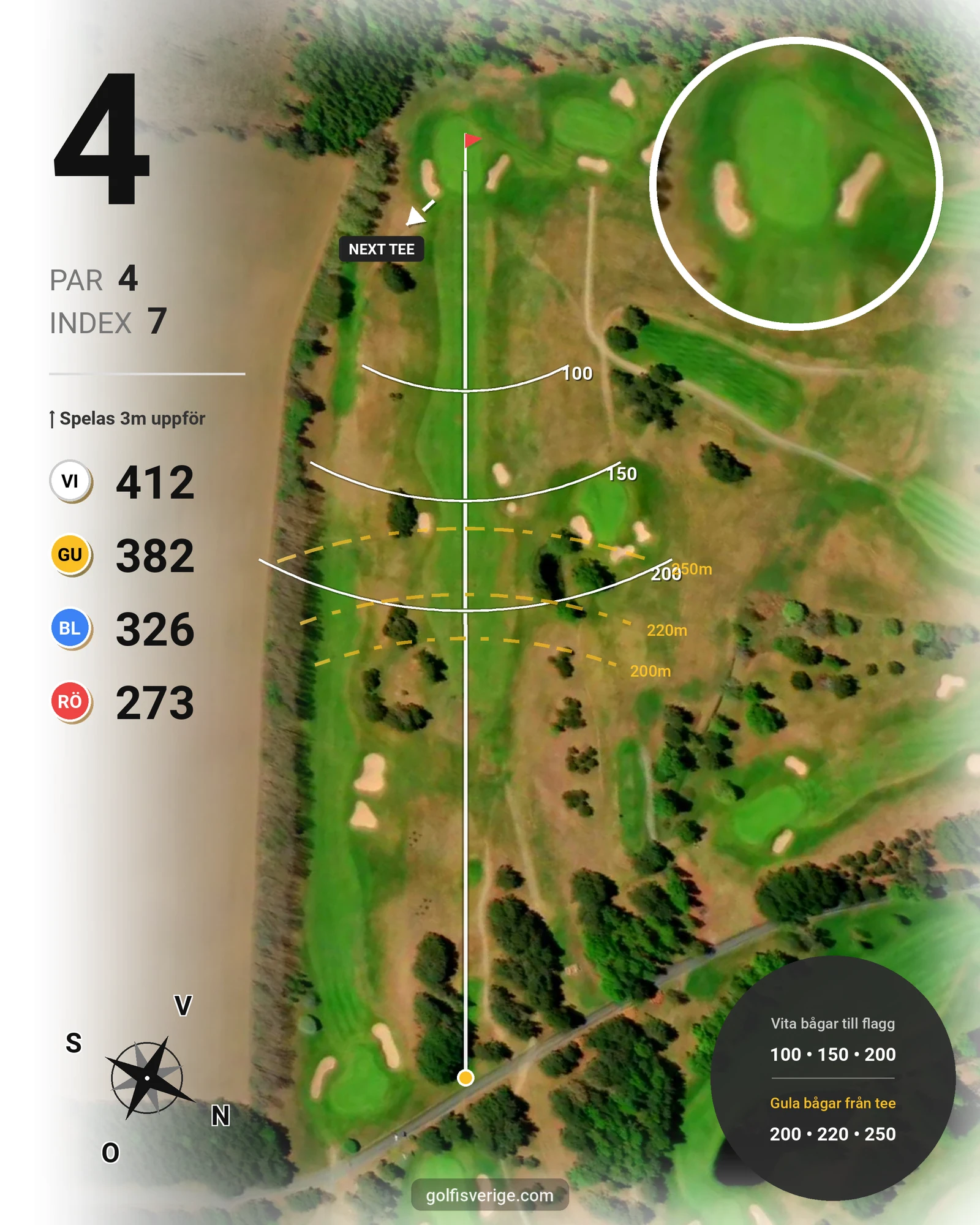 Banguide Skedhult 1 på Eksjö Golfklubb - Hål 4 karta