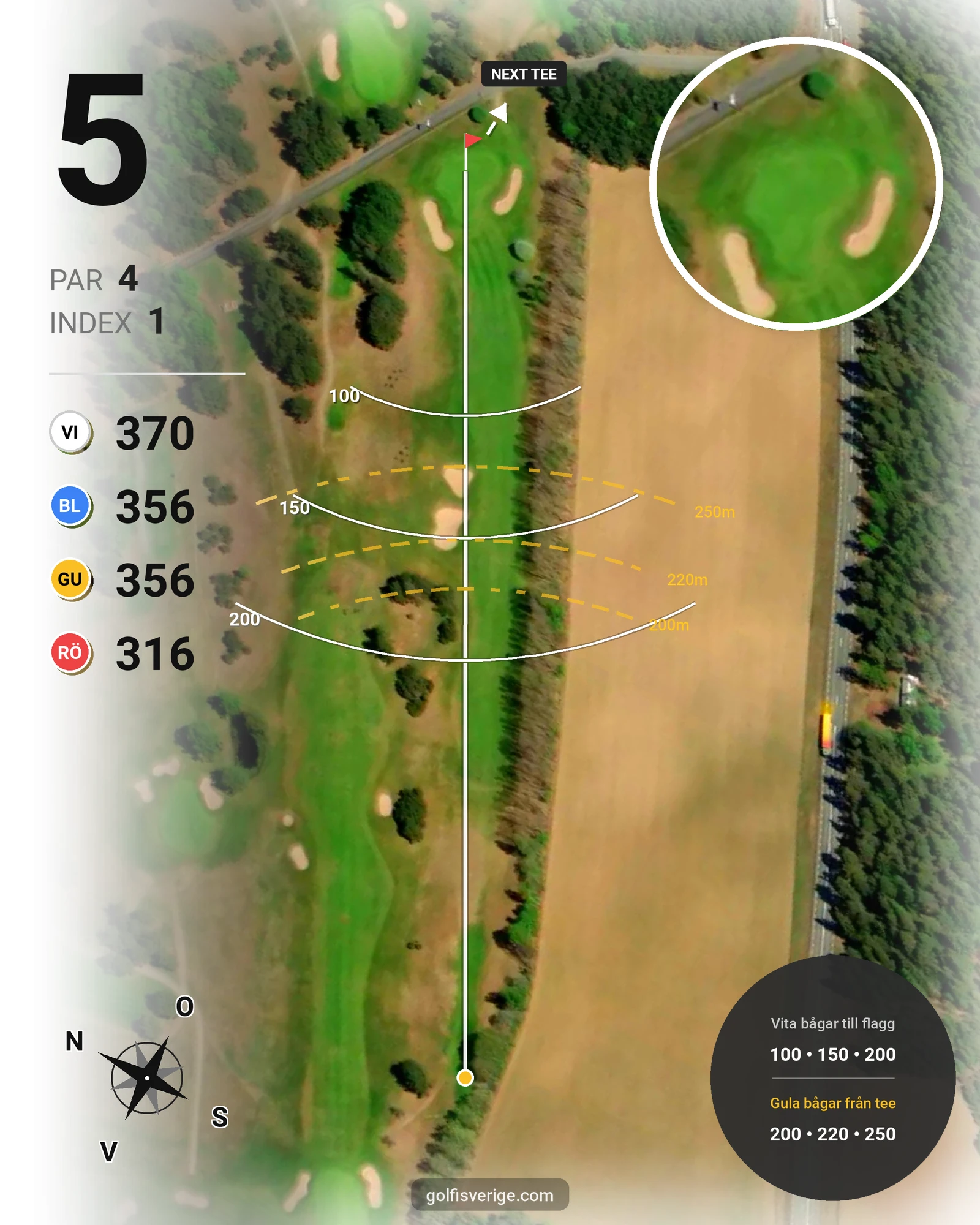 Banguide Skedhult 1 på Eksjö Golfklubb - Hål 5 karta