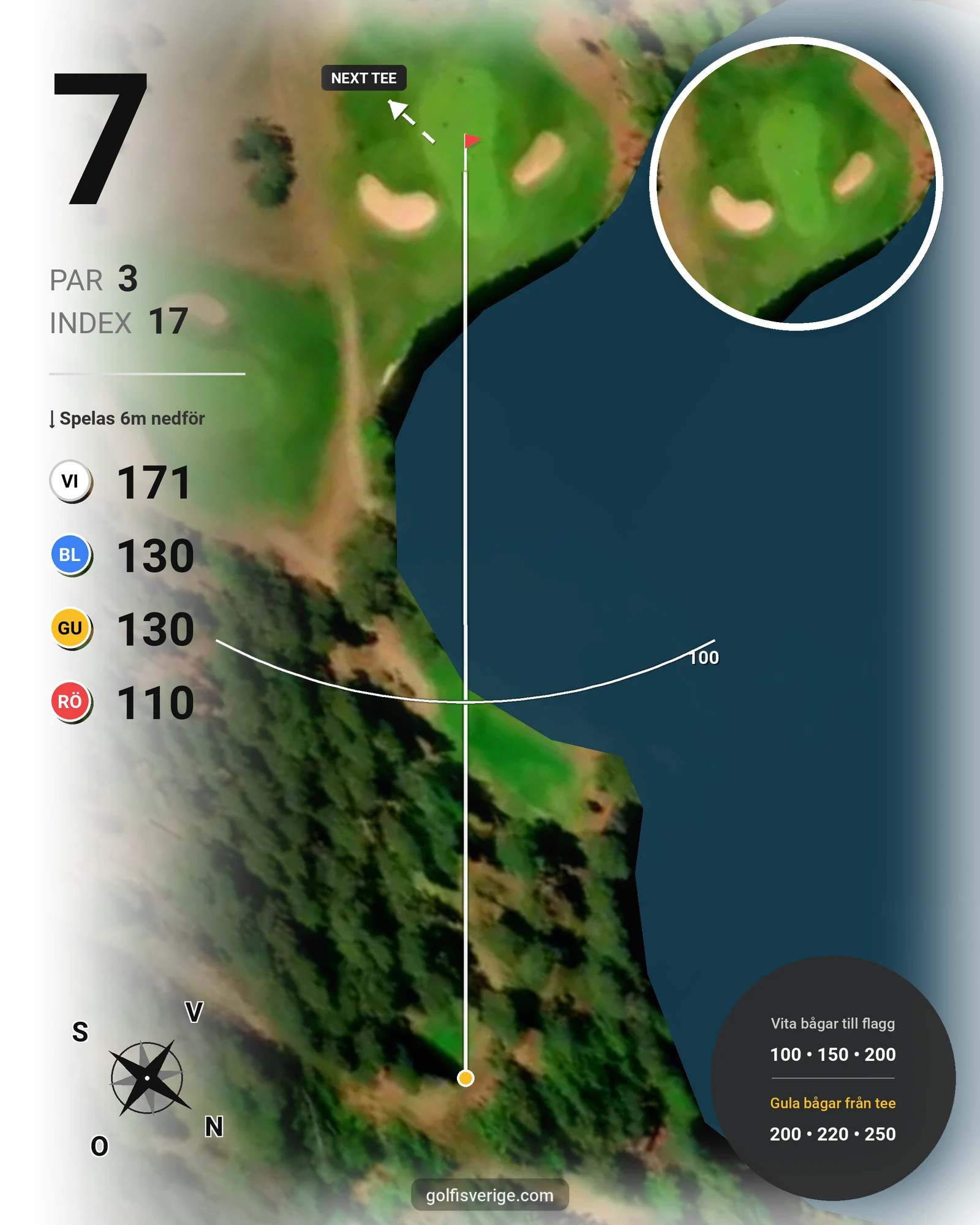 Banguide Skedhult 1 på Eksjö Golfklubb - Hål 7 karta