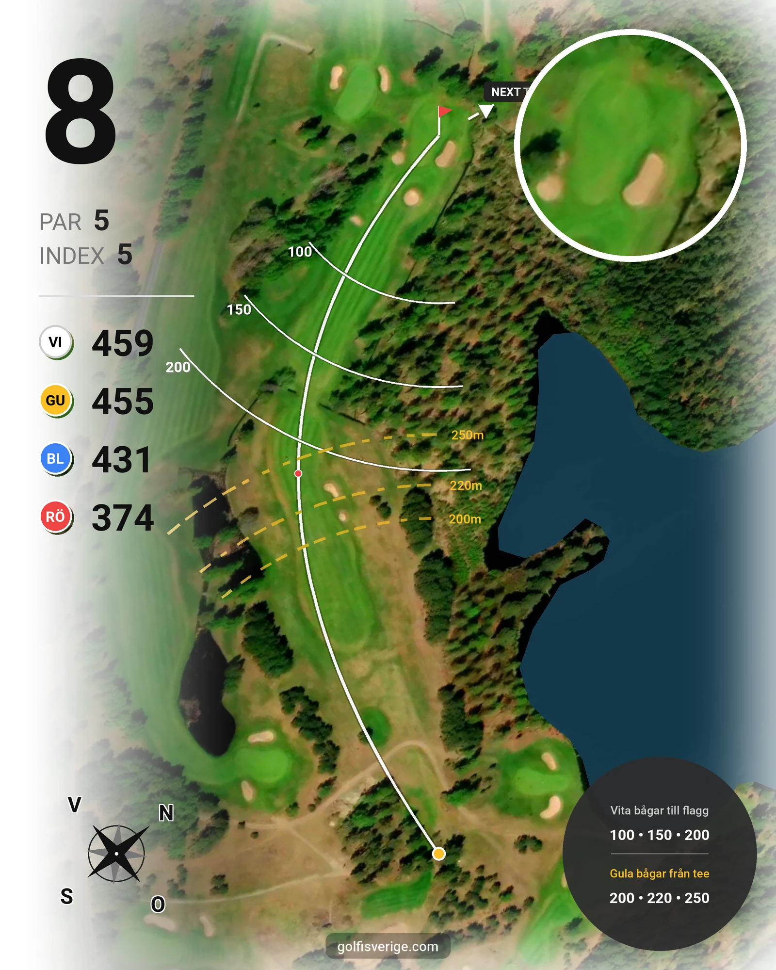 Banguide Skedhult 1 på Eksjö Golfklubb - Hål 8 karta