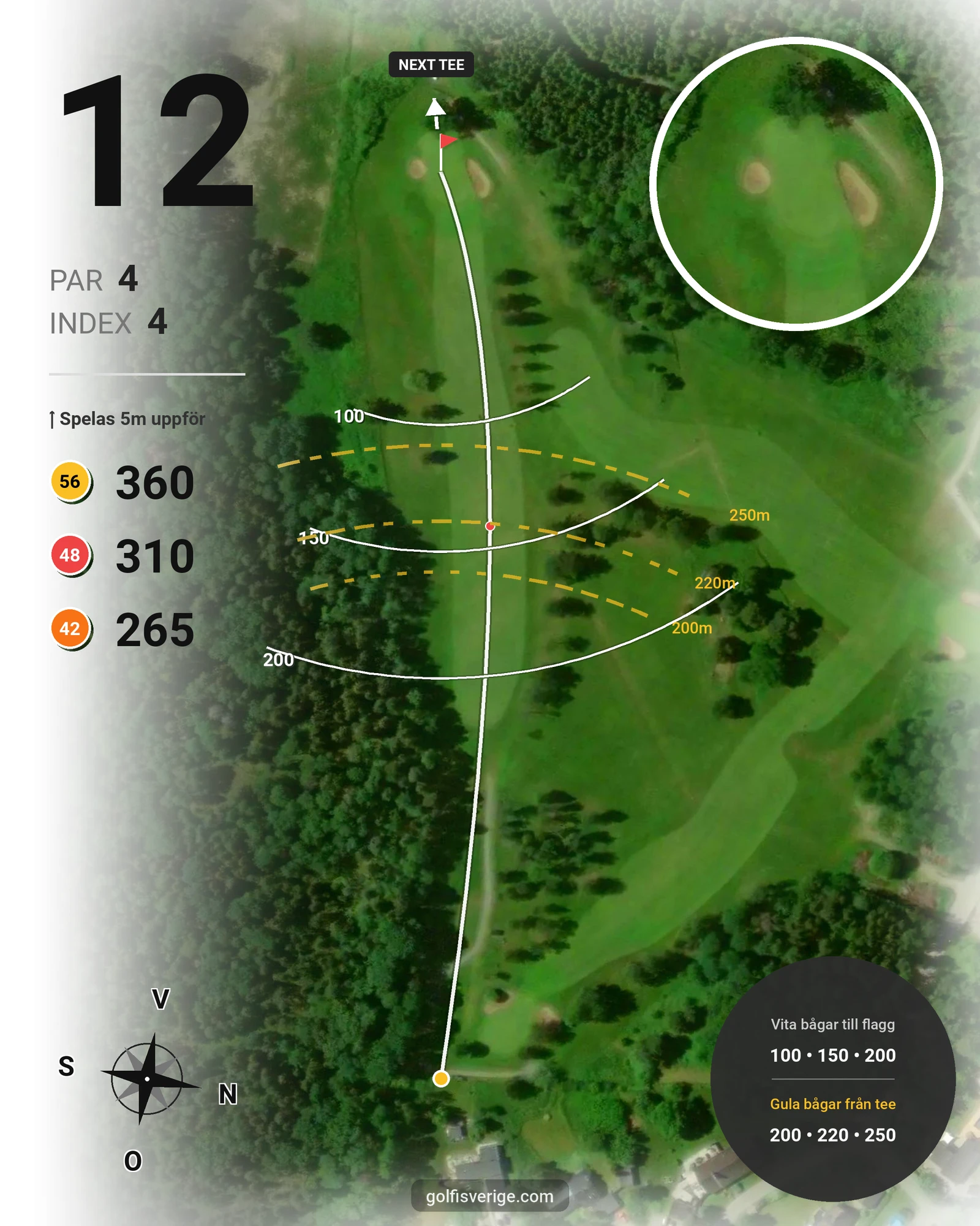 Banguide Eskilstuna GK på Eskilstuna Golfklubb - Hål 12 karta