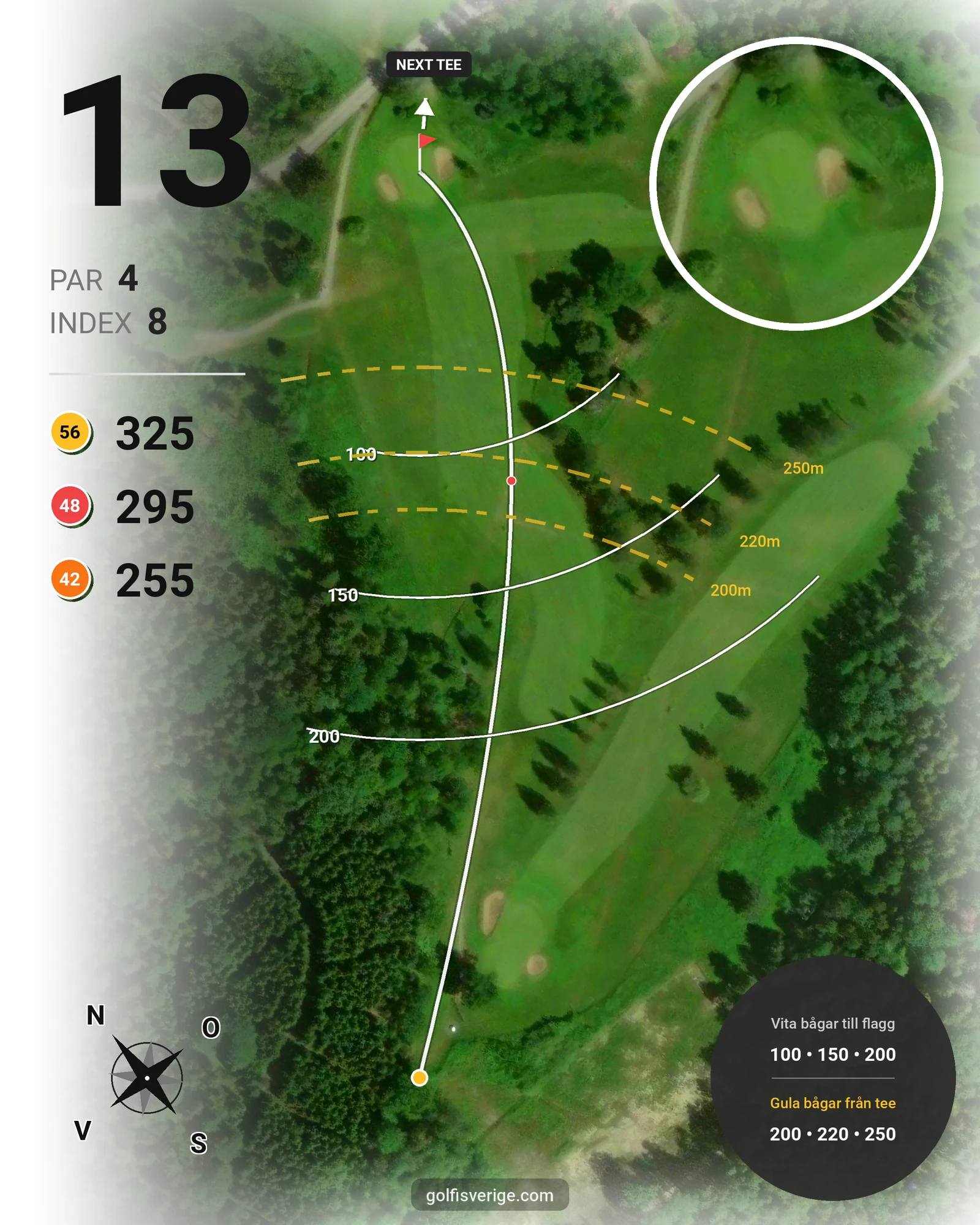 Banguide Eskilstuna GK på Eskilstuna Golfklubb - Hål 13 karta