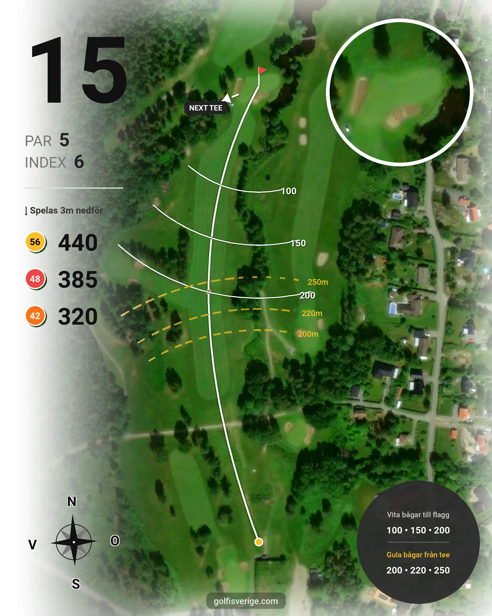 Banguide Eskilstuna GK på Eskilstuna Golfklubb - Hål 15 karta