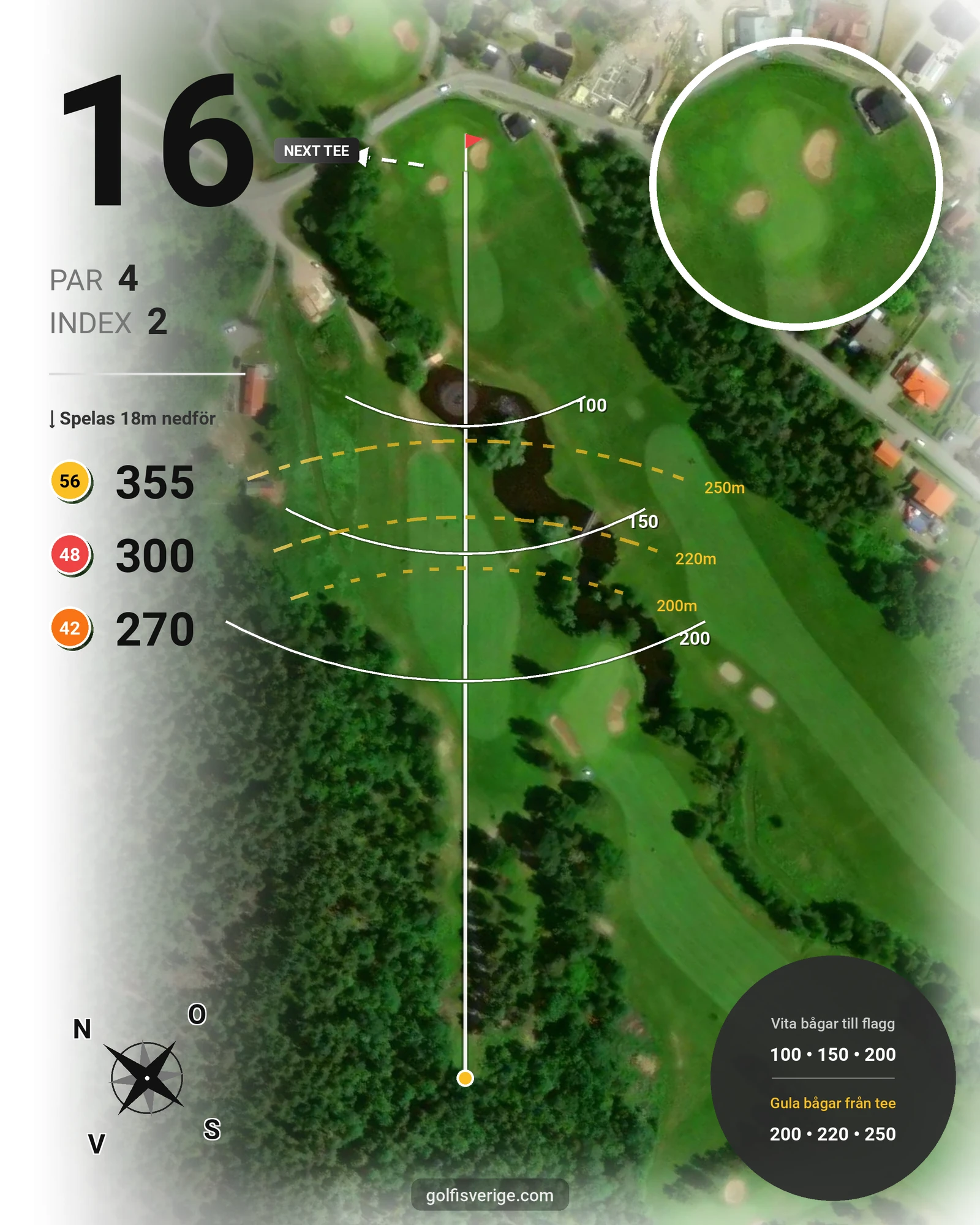 Banguide Eskilstuna GK på Eskilstuna Golfklubb - Hål 16 karta