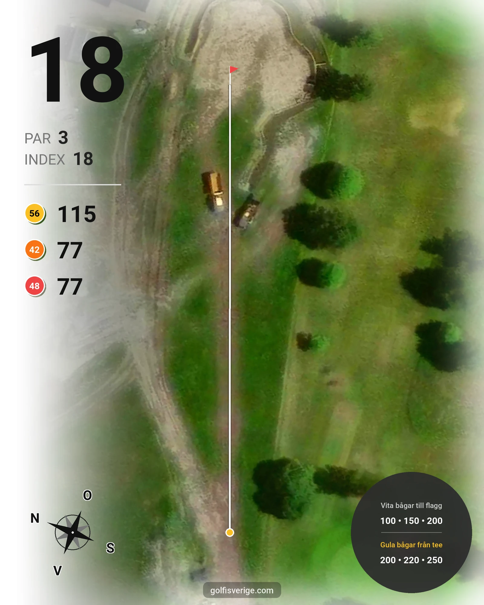 Banguide Eskilstuna GK på Eskilstuna Golfklubb - Hål 18 karta