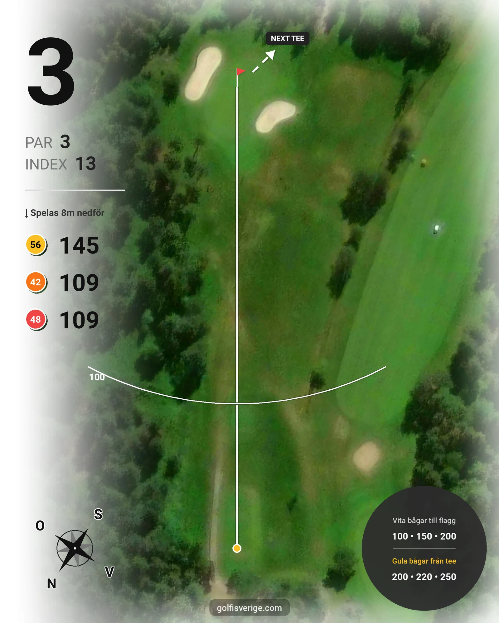 Banguide Eskilstuna GK på Eskilstuna Golfklubb - Hål 3 karta
