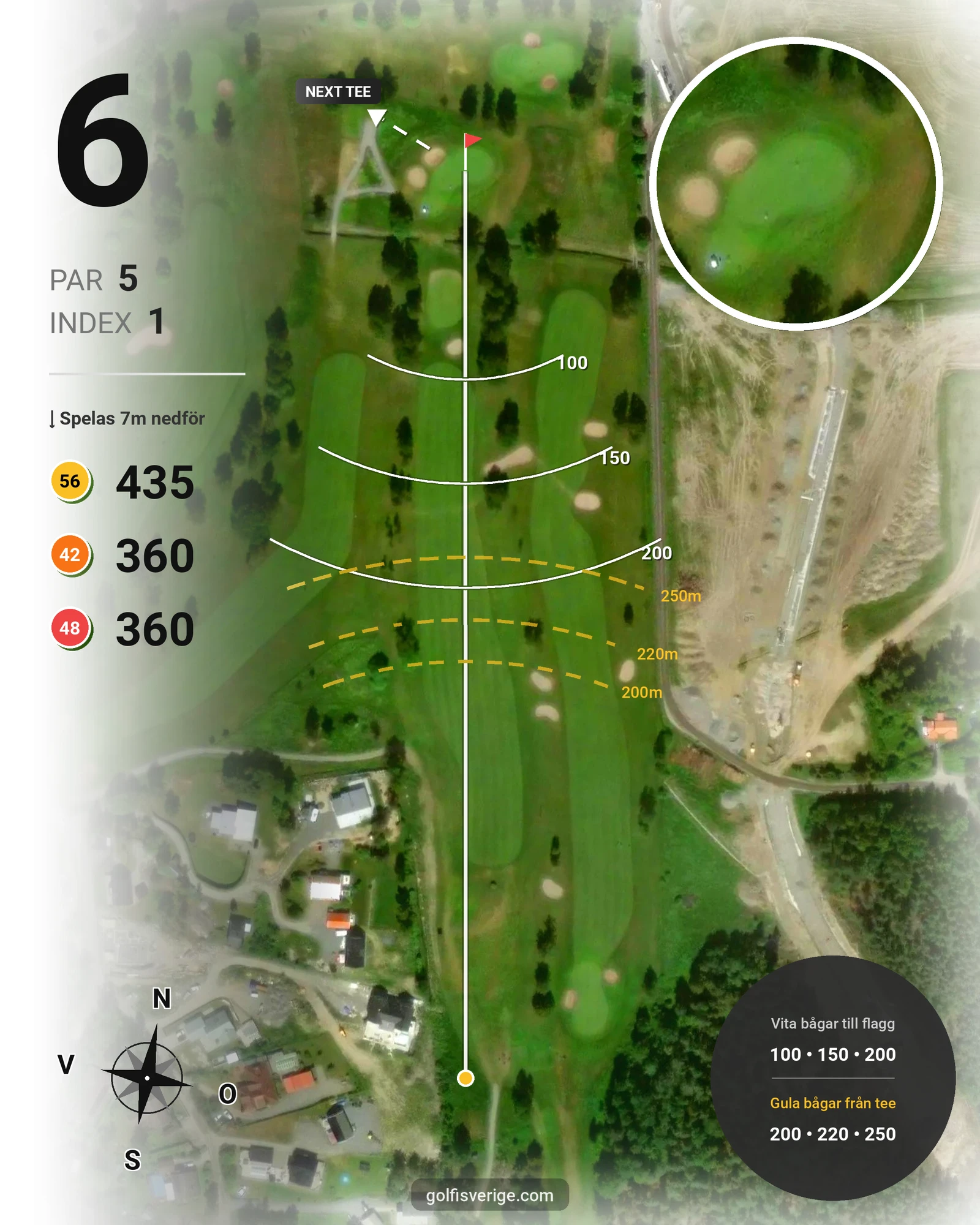 Banguide Eskilstuna GK på Eskilstuna Golfklubb - Hål 6 karta