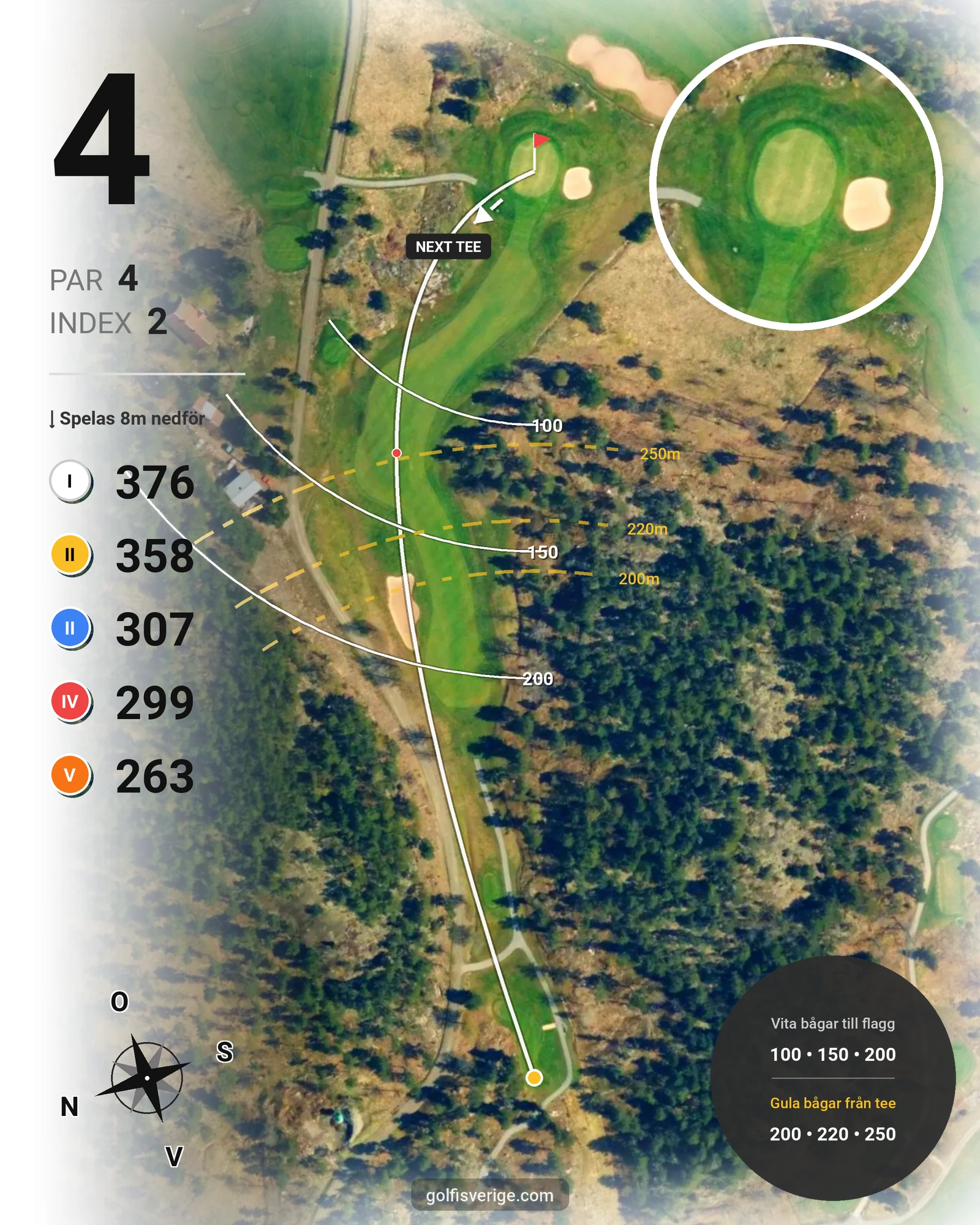 Banguide Fågelbro18-hålsbanan på Fågelbro Golf & Country Club - Hål 4 karta