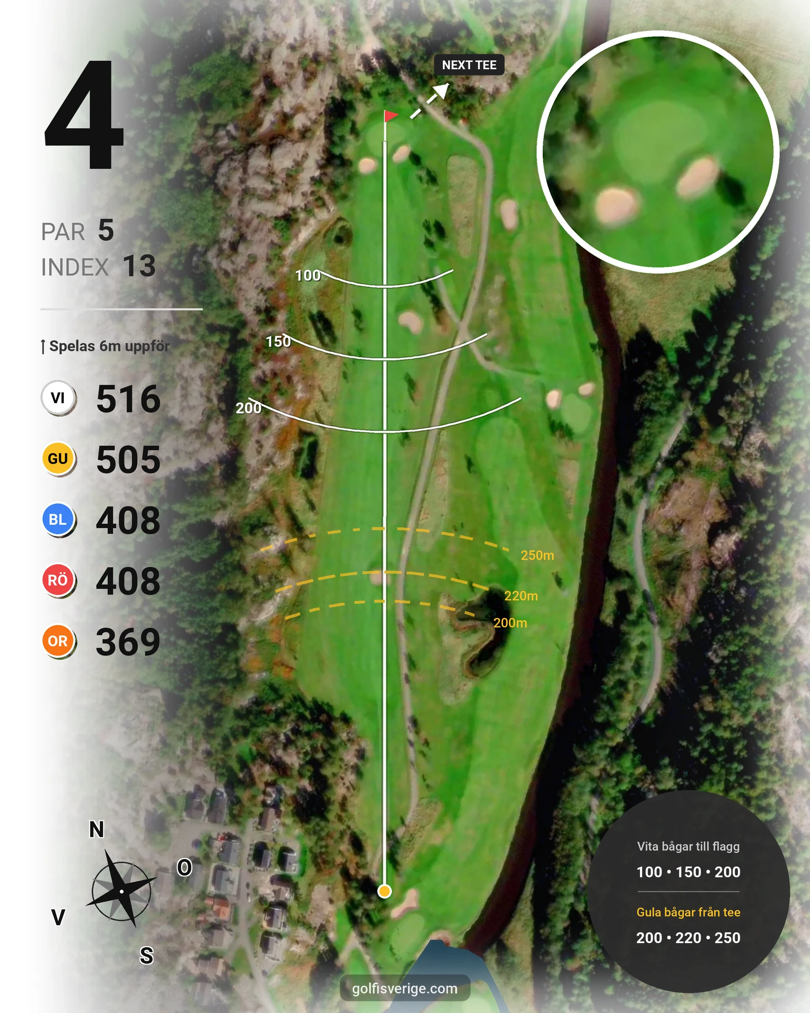 Banguide Fjällbacka Golfklubb hål 4 karta