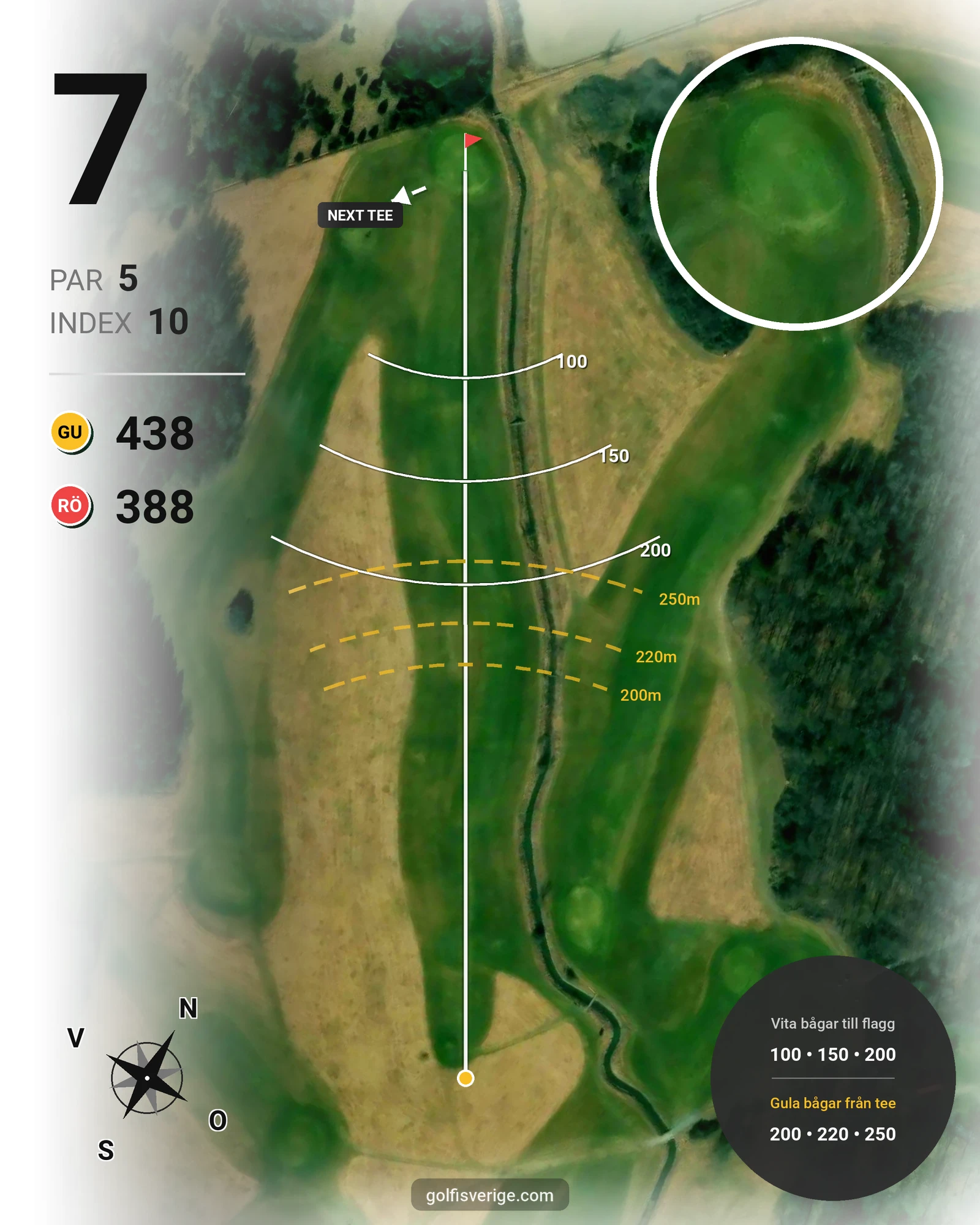 Banguide Fogdö Golfbana 18-hål på Fogdö Golfklubb - Hål 7 karta