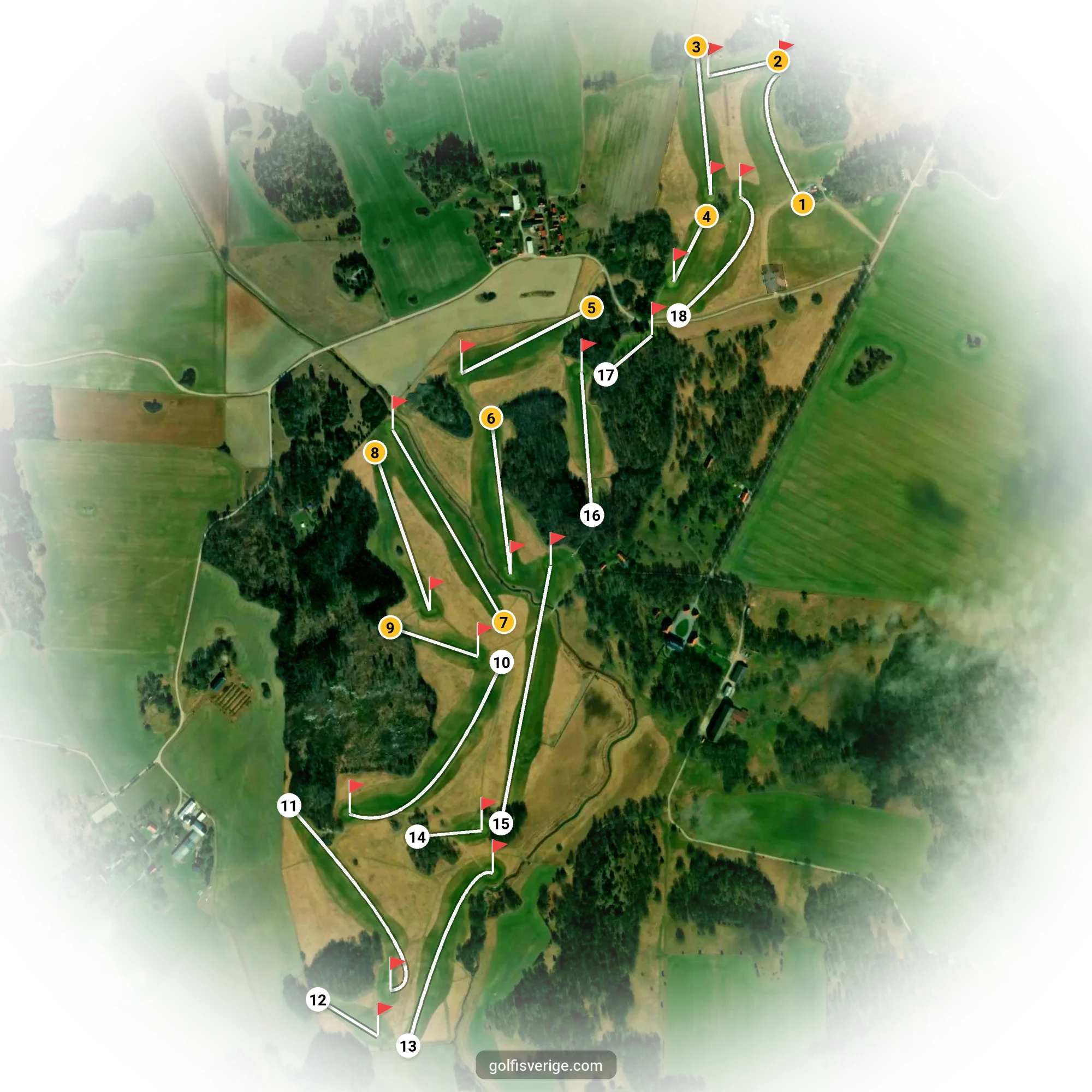 Banguide för Fogdö Golfbana 18-hål på Fogdö Golfklubb