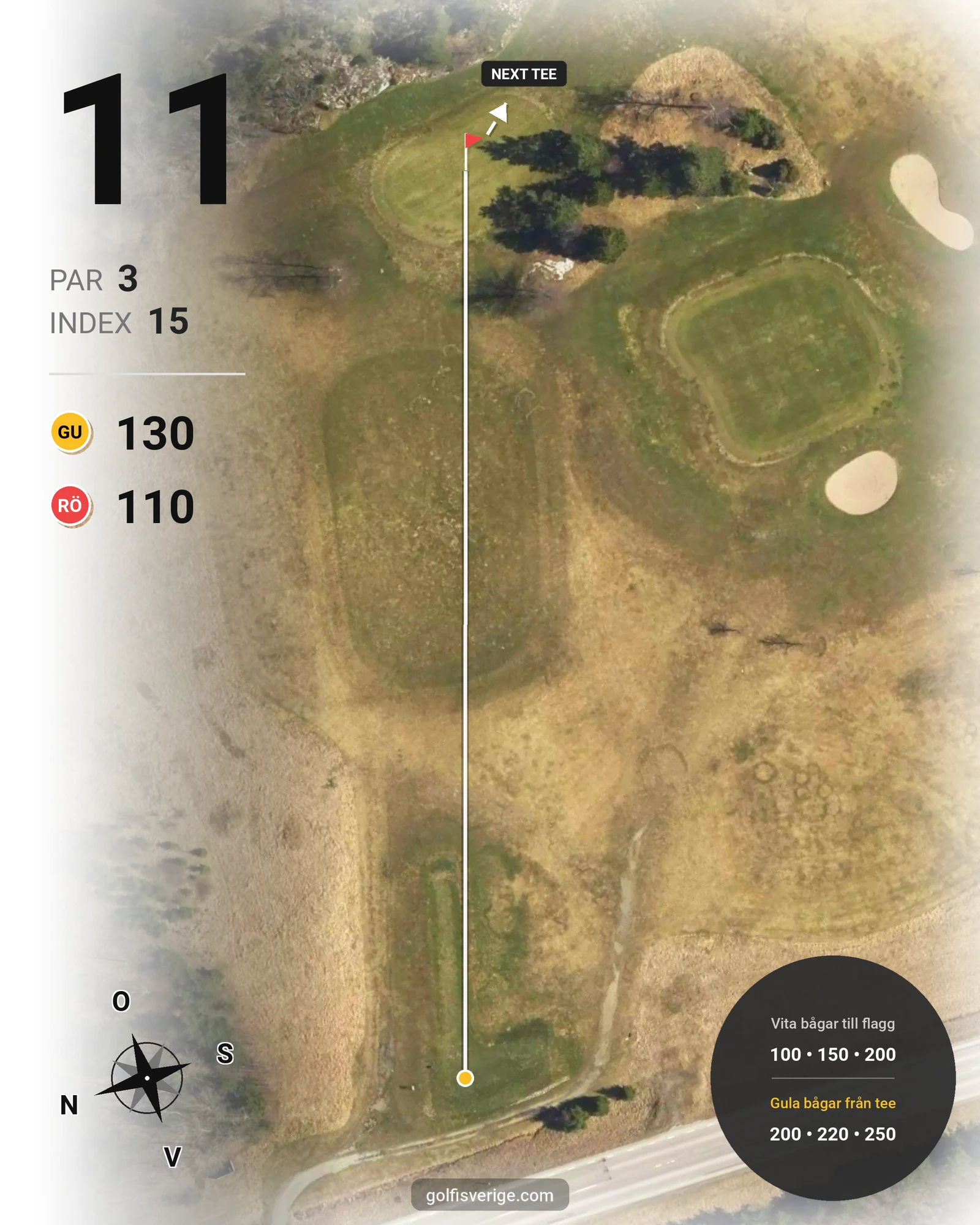 Banguide Fors golfbana hål 11 karta