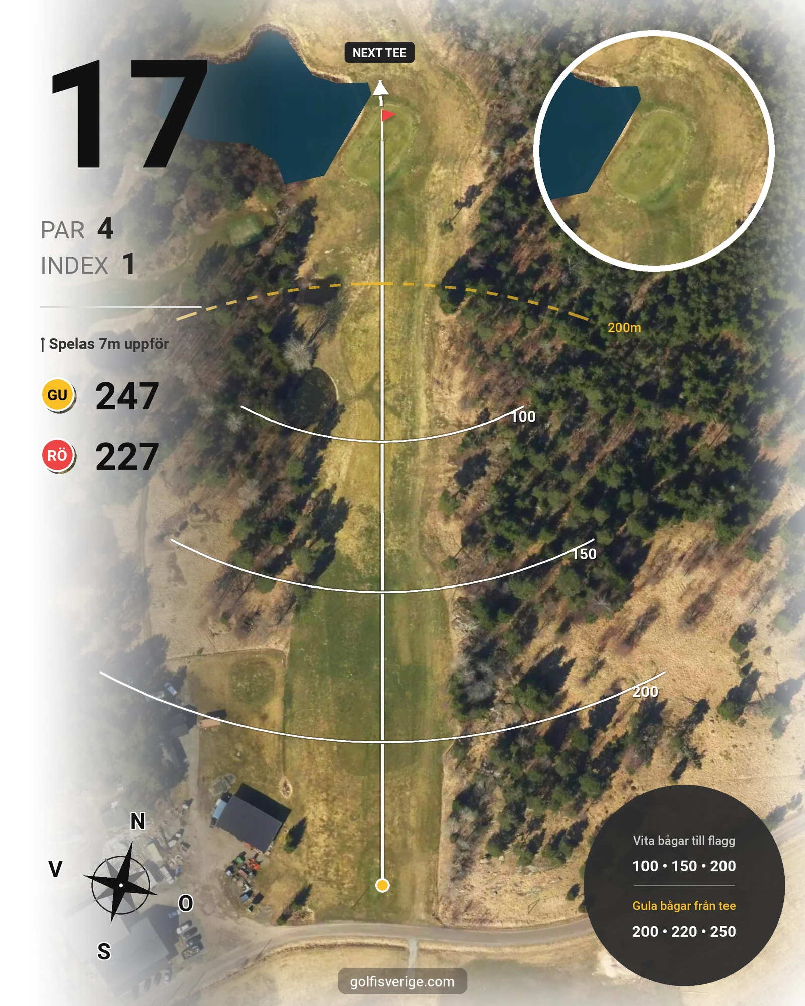 Banguide Fors golfbana hål 17 karta