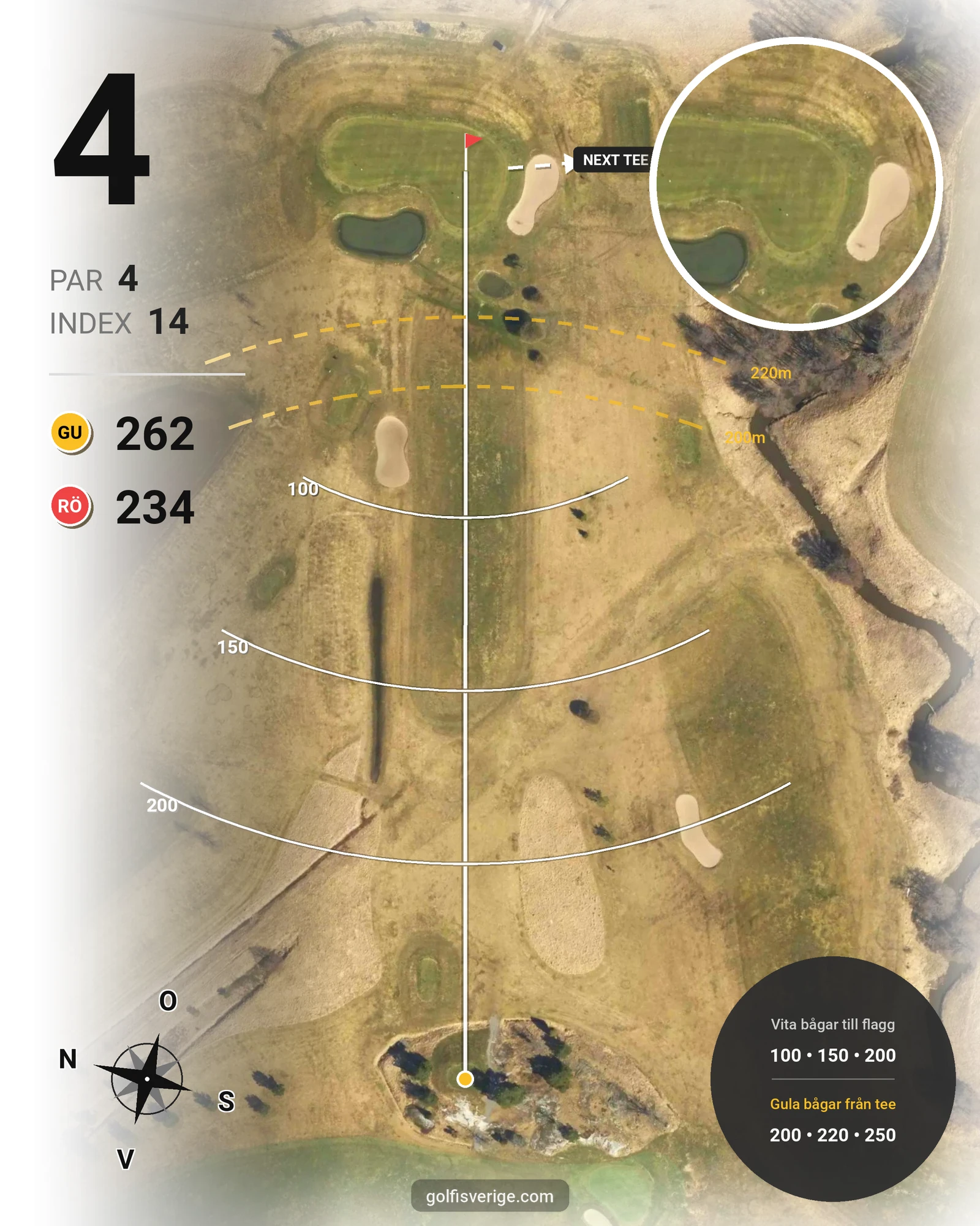 Banguide Fors golfbana hål 4 karta