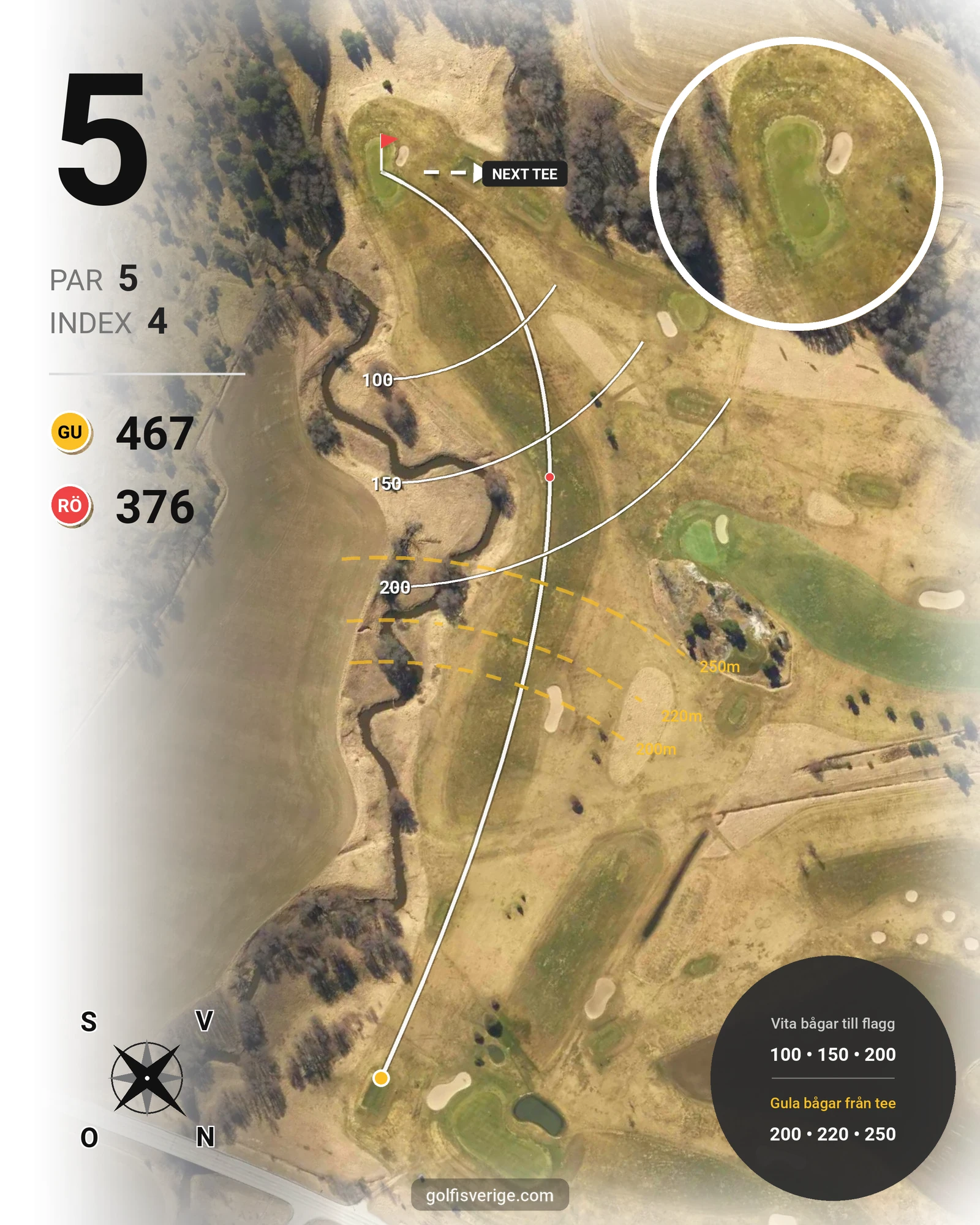 Banguide Fors golfbana hål 5 karta