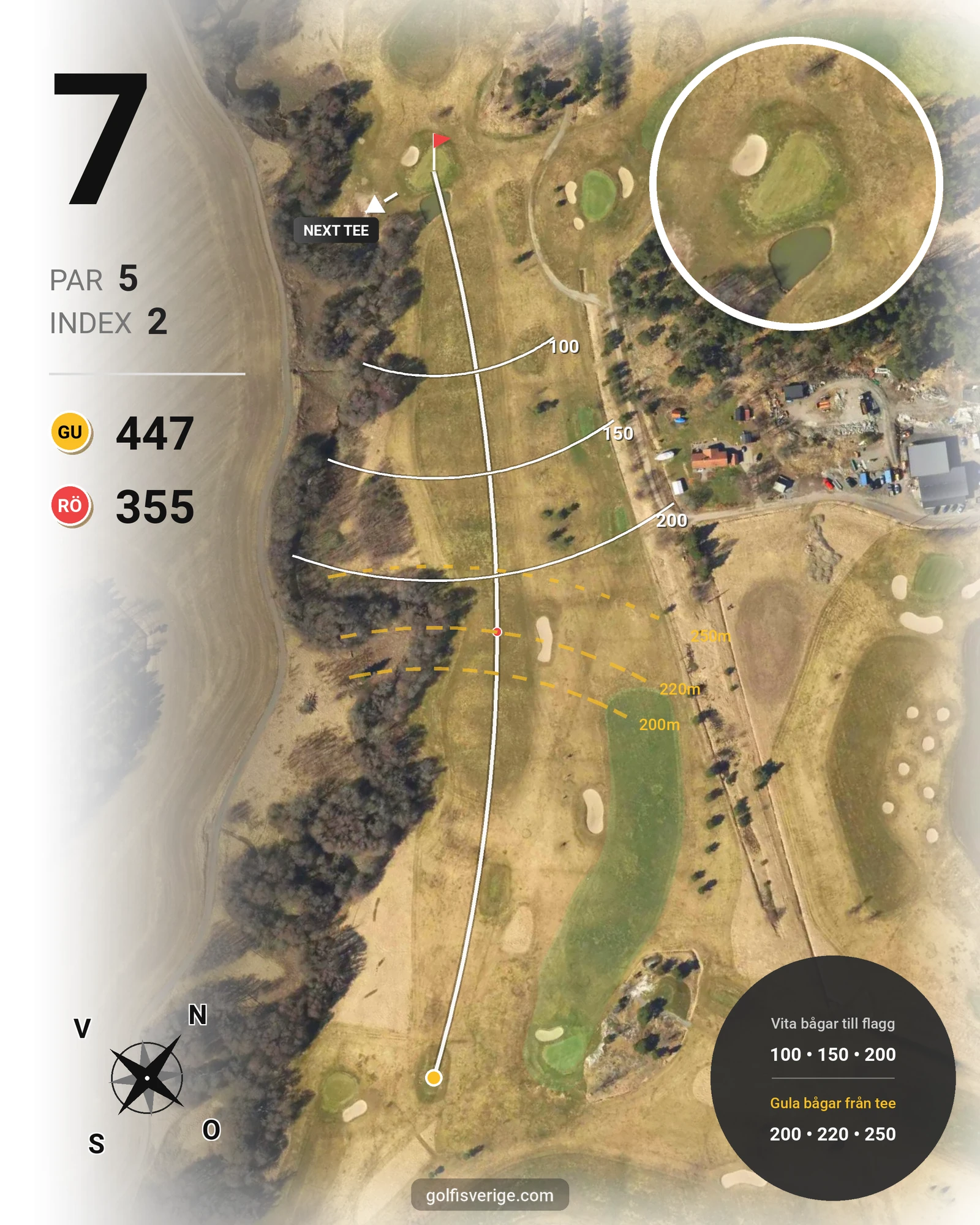 Banguide Fors golfbana hål 7 karta