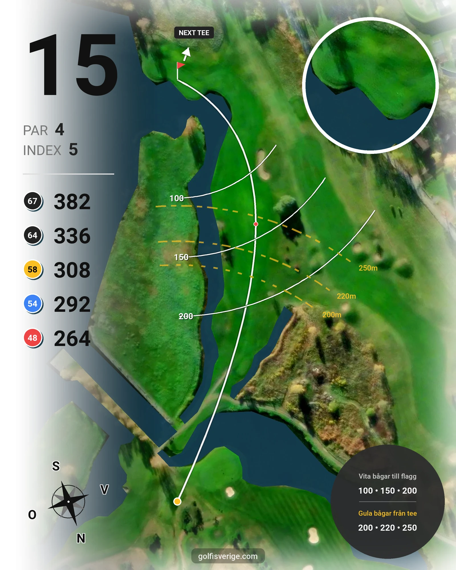 Banguide Frösåkers G&CC på Frösåker Golf & Country Club - Hål 15 karta