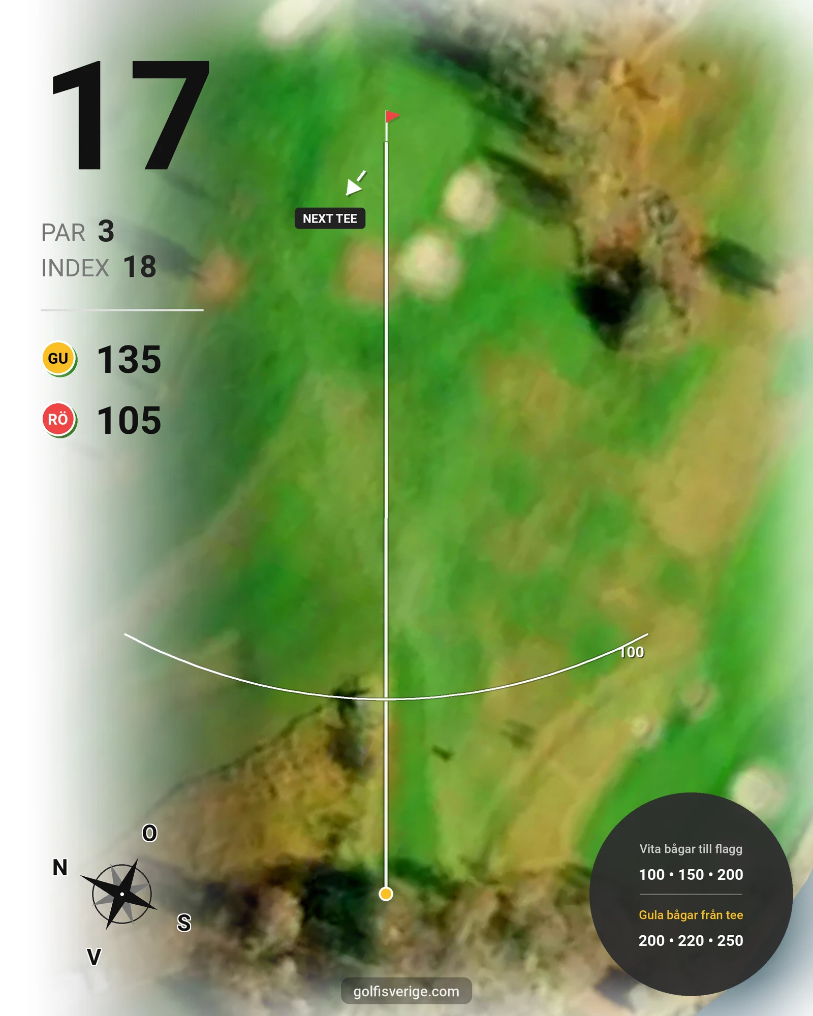 Banguide Ljusnedals golfbana hål 17 karta