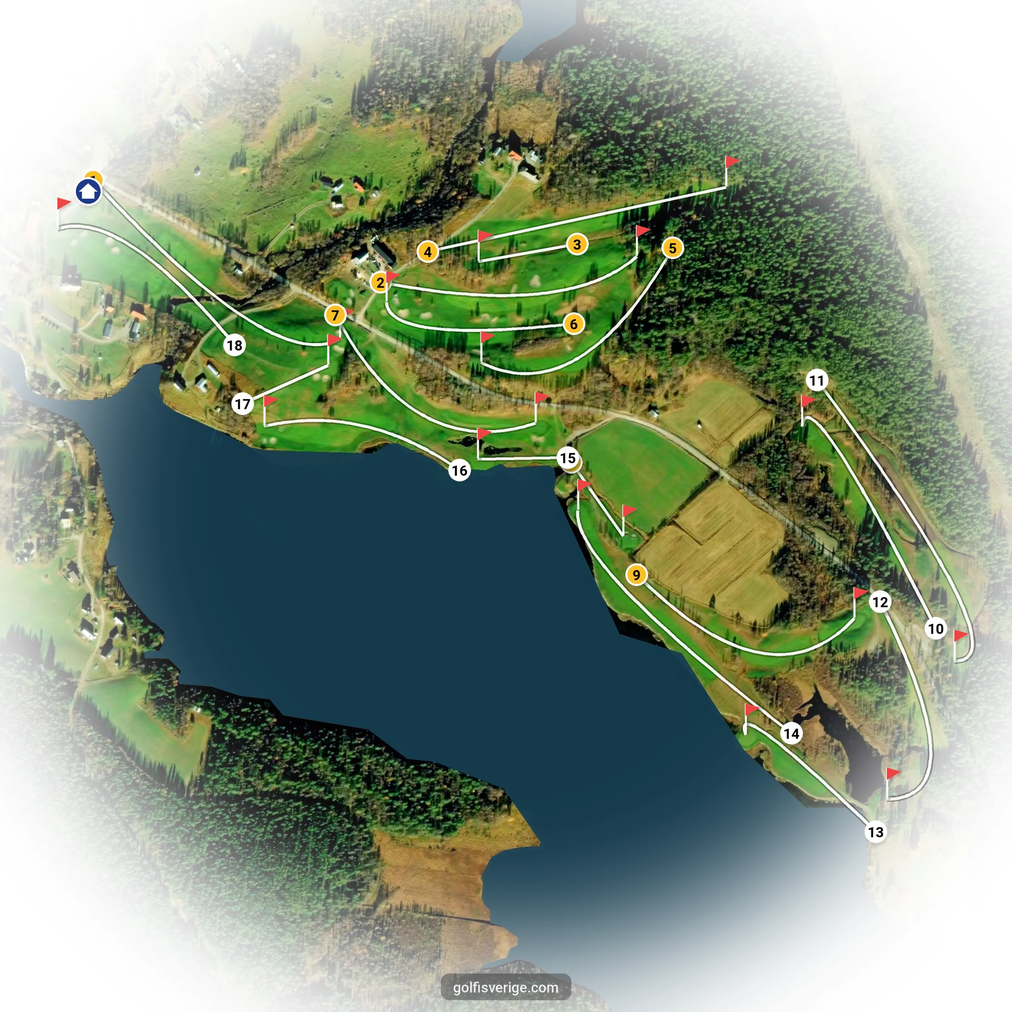 Banguide för Ljusnedals golfbana