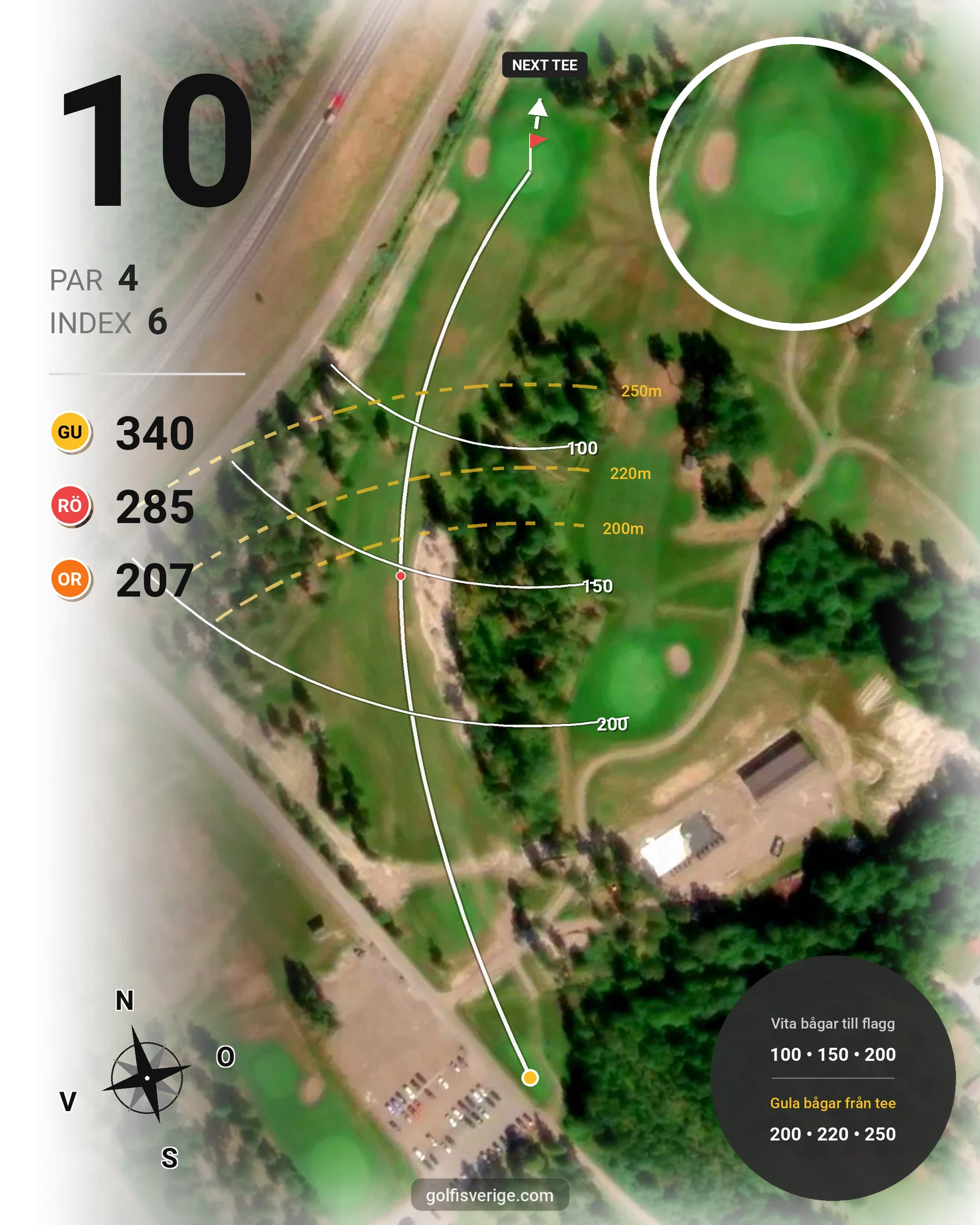 Banguide Gagnef Golf hål 10 karta
