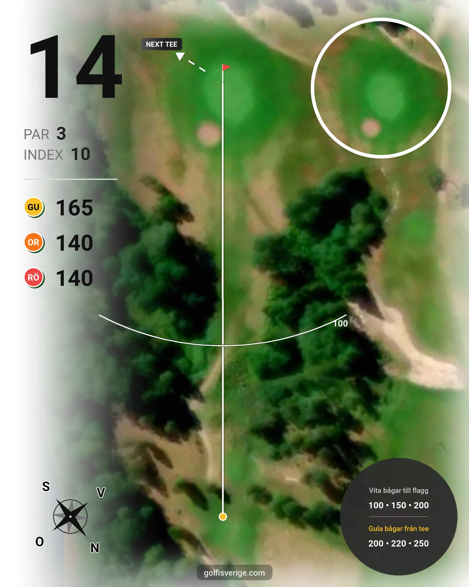 Banguide Gagnef Golf hål 14 karta