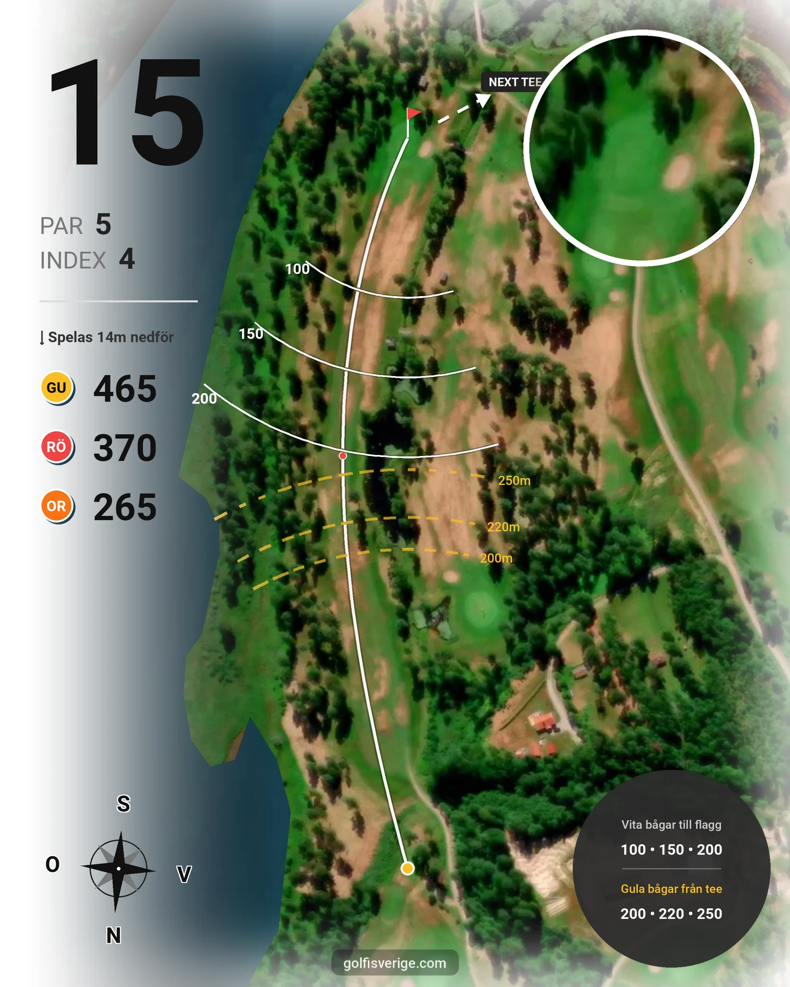 Banguide Gagnef Golf hål 15 karta