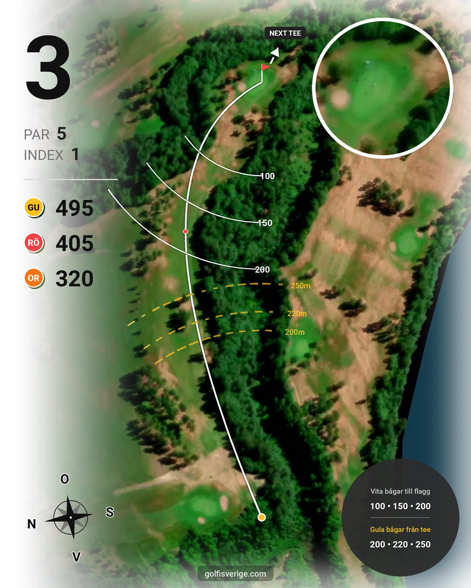 Banguide Gagnef Golf hål 3 karta