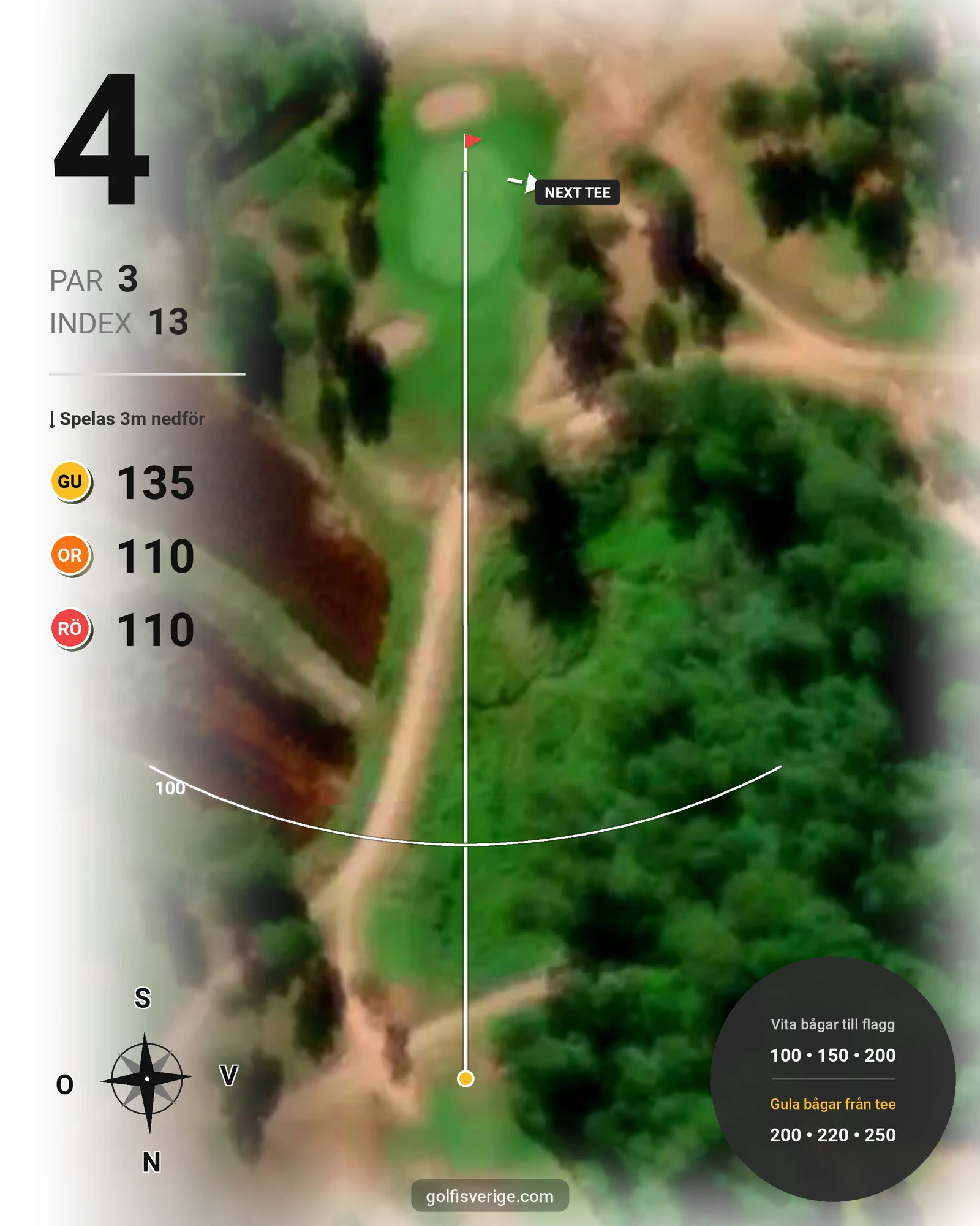Banguide Gagnef Golf hål 4 karta