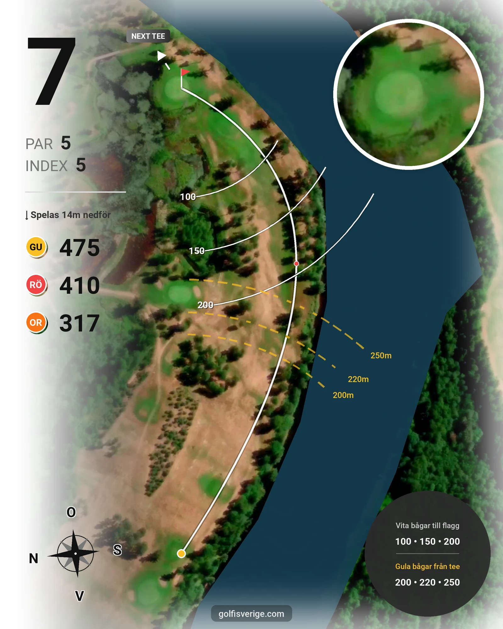 Banguide Gagnef Golf hål 7 karta