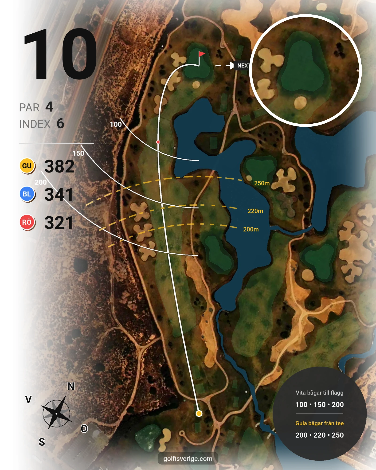 Banguide LA SERENA hål 10 karta
