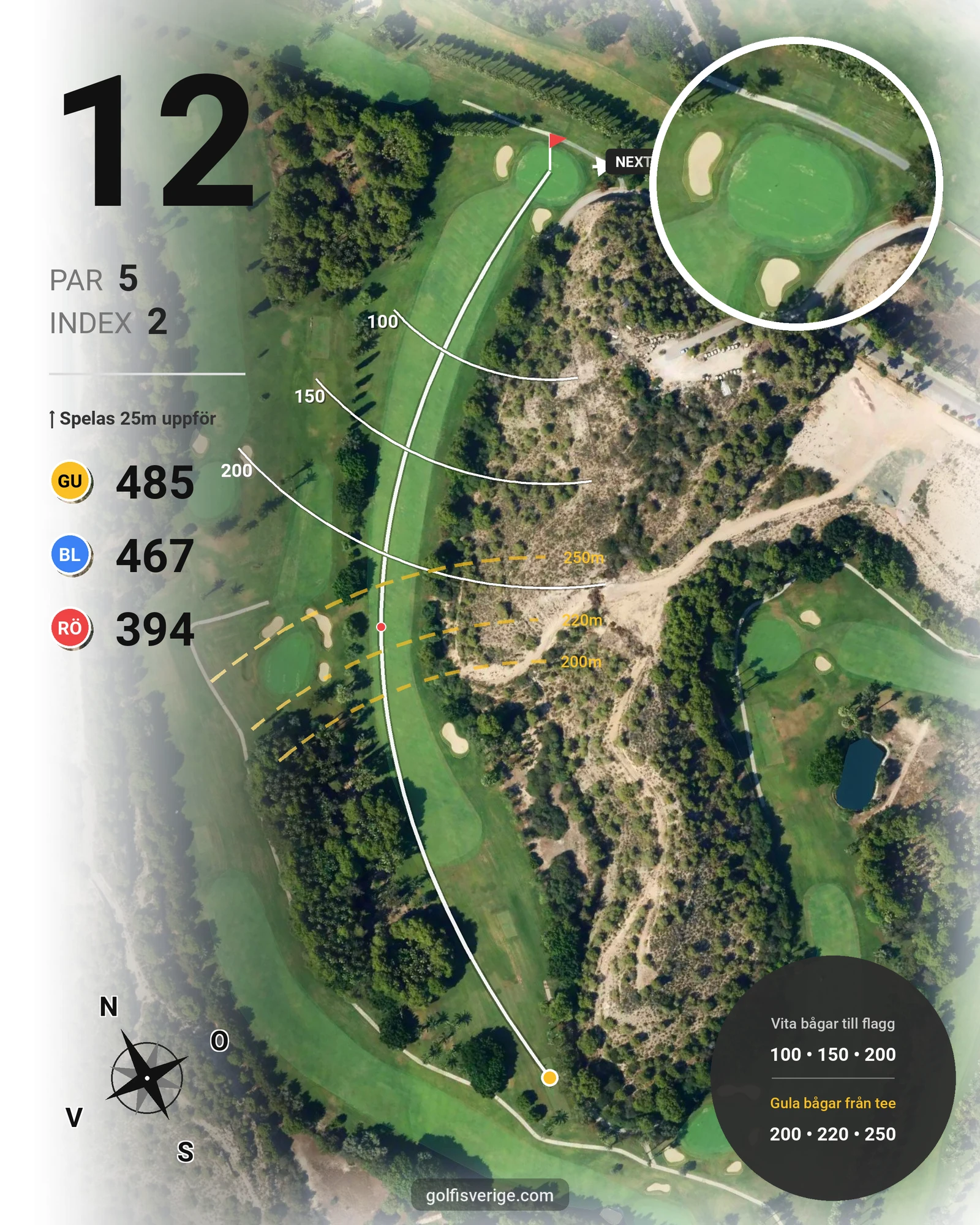 Banguide CAMPOAMOR hål 12 karta