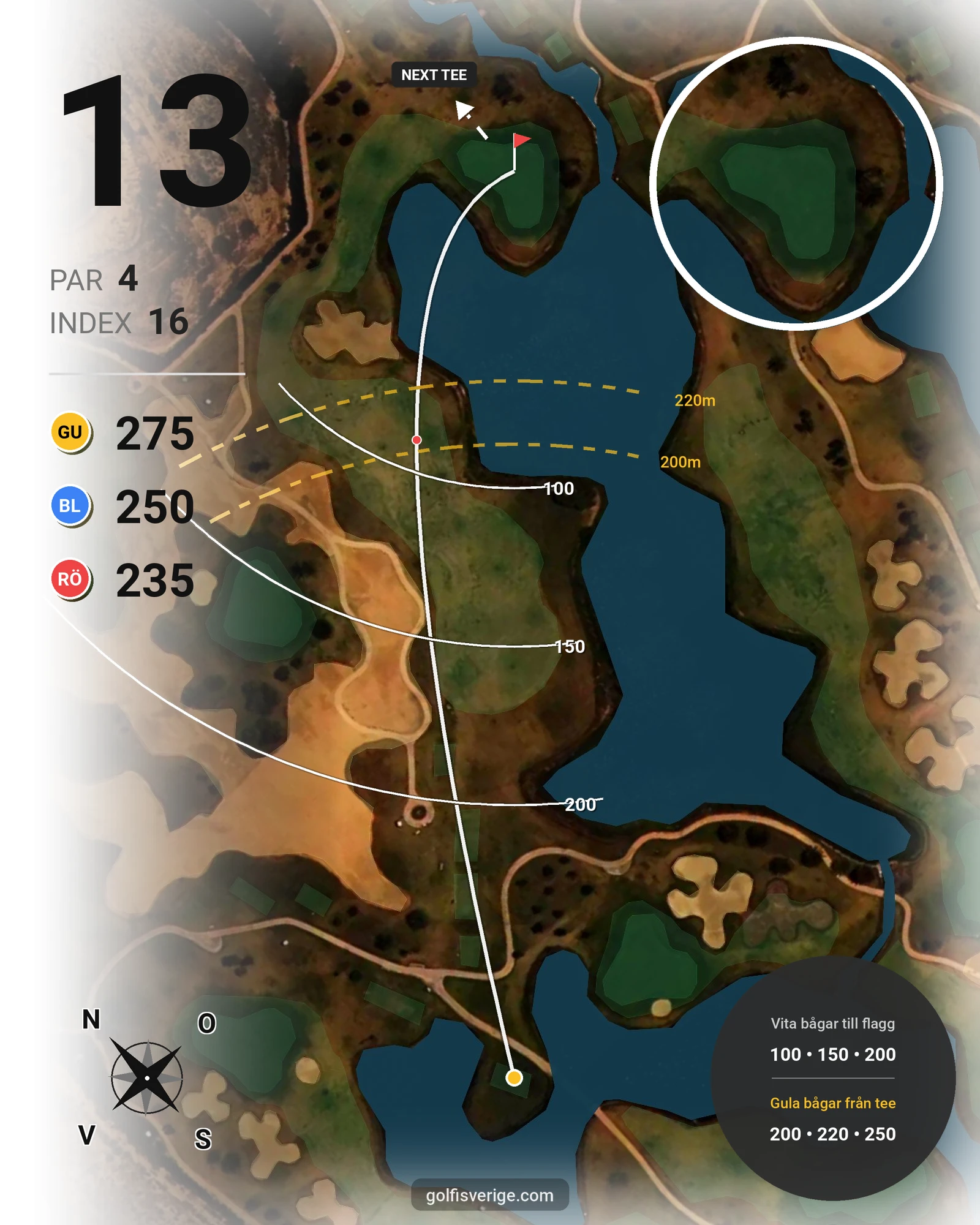 Banguide LA SERENA hål 13 karta