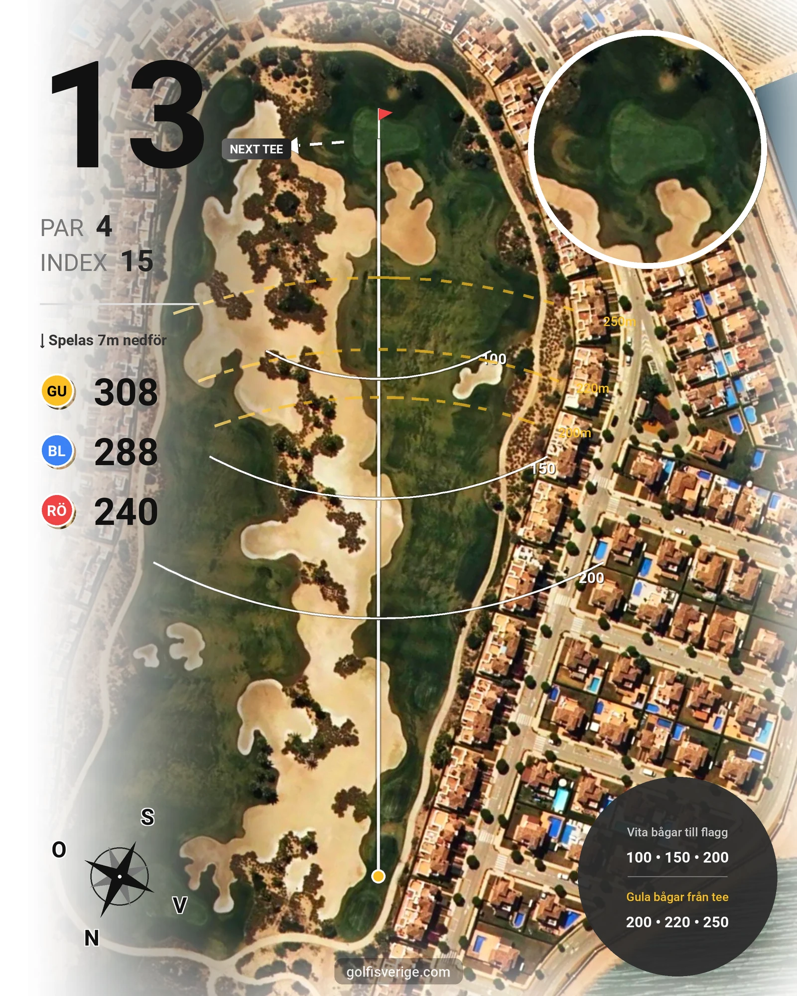Banguide LA TORRE hål 13 karta
