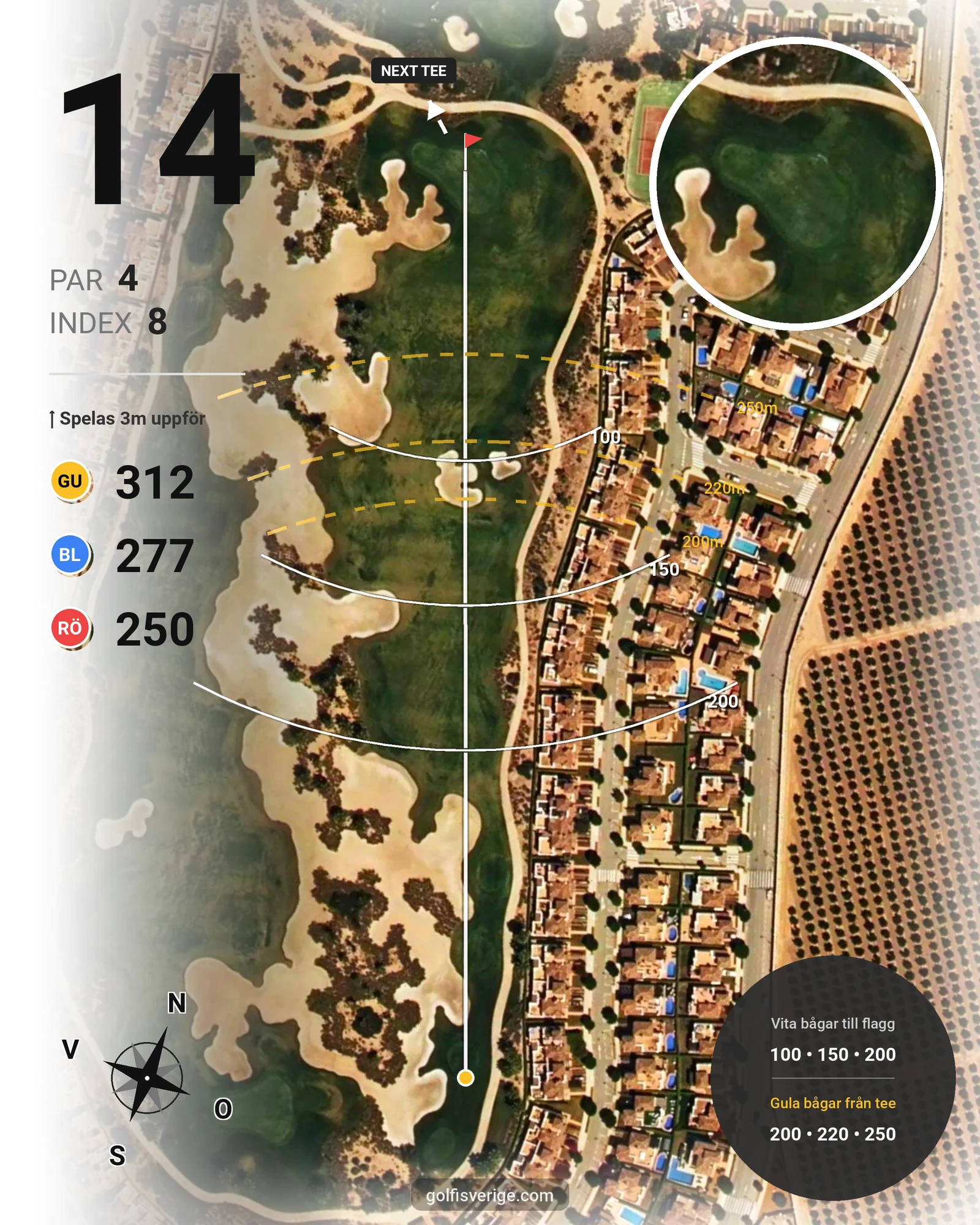 Banguide LA TORRE hål 14 karta