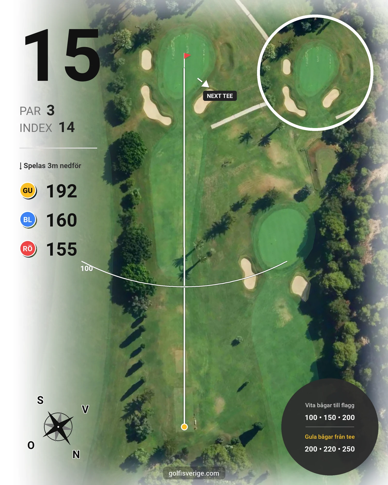 Banguide CAMPOAMOR hål 15 karta