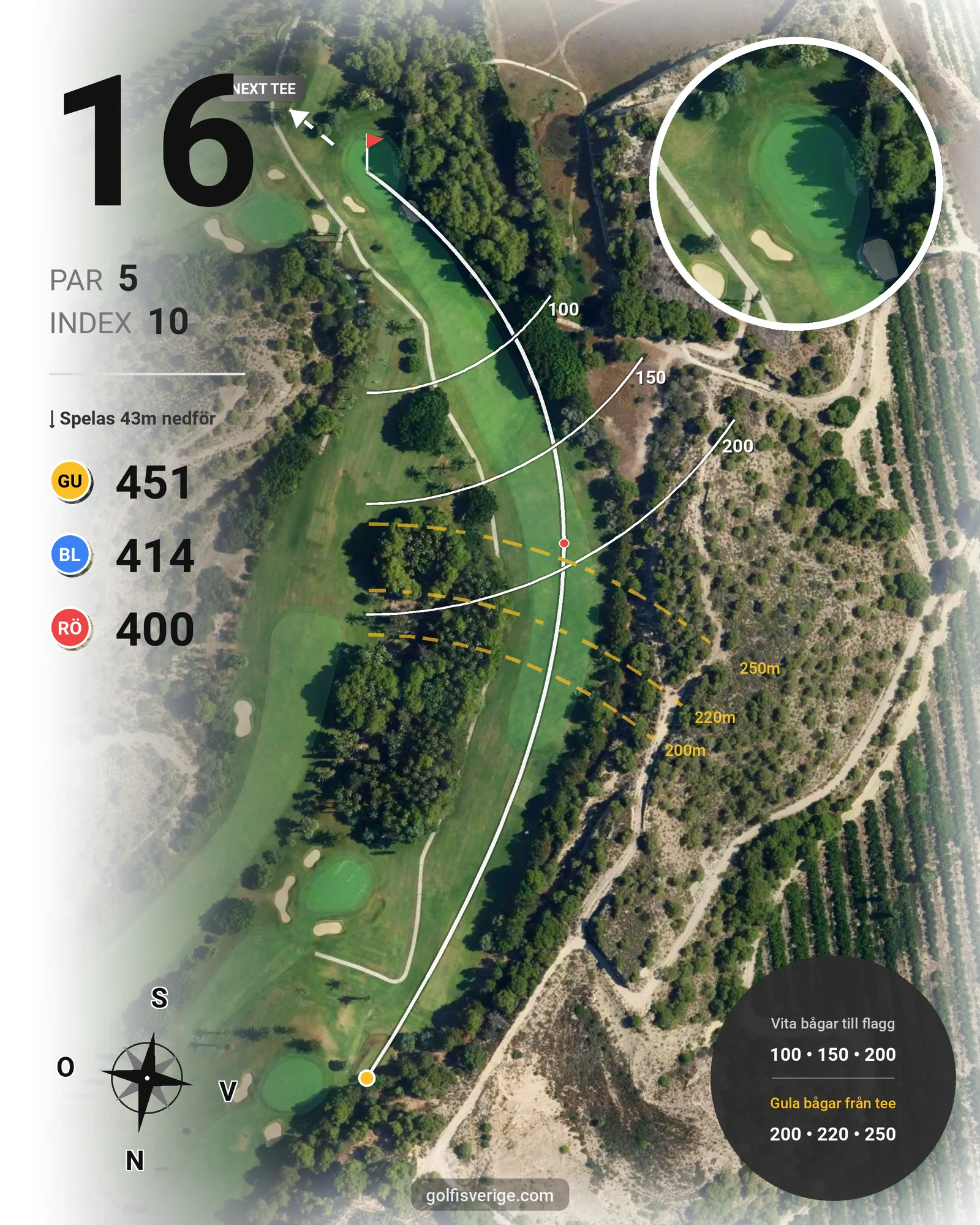 Banguide CAMPOAMOR hål 16 karta