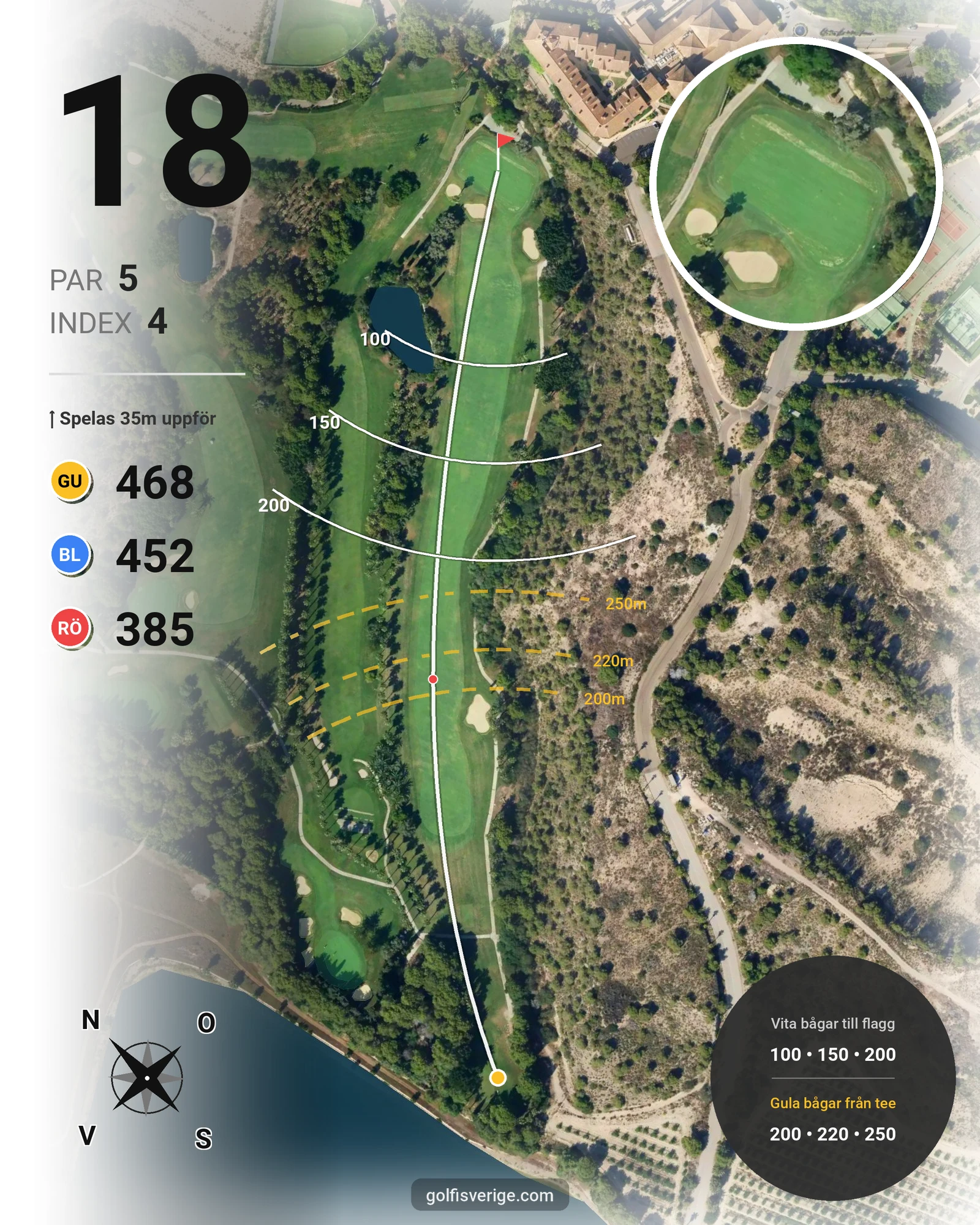Banguide CAMPOAMOR hål 18 karta