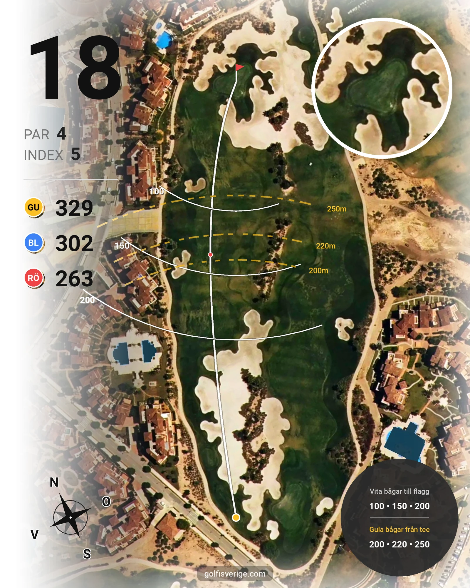 Banguide LA TORRE hål 18 karta