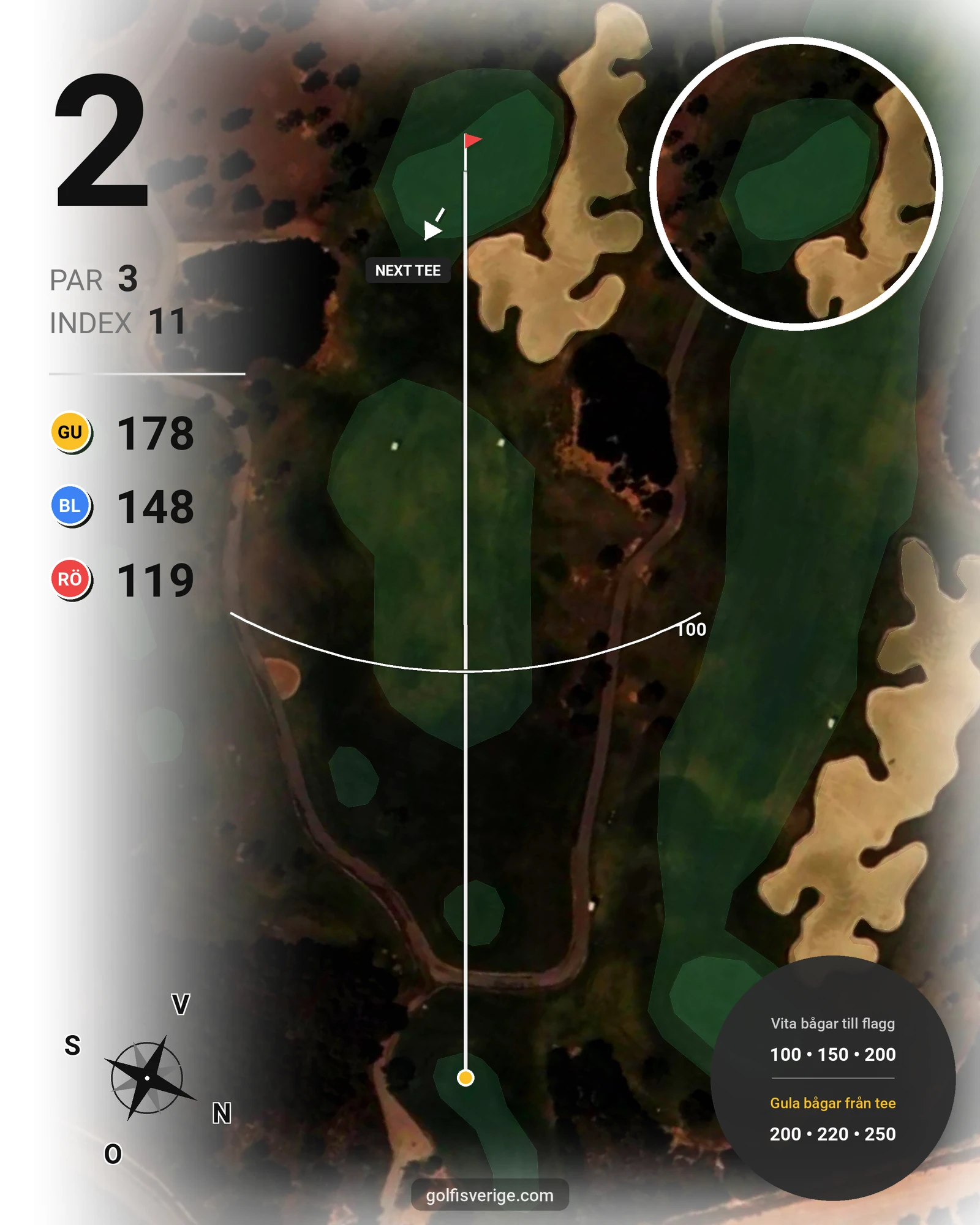 Banguide RODA GOLF hål 2 karta