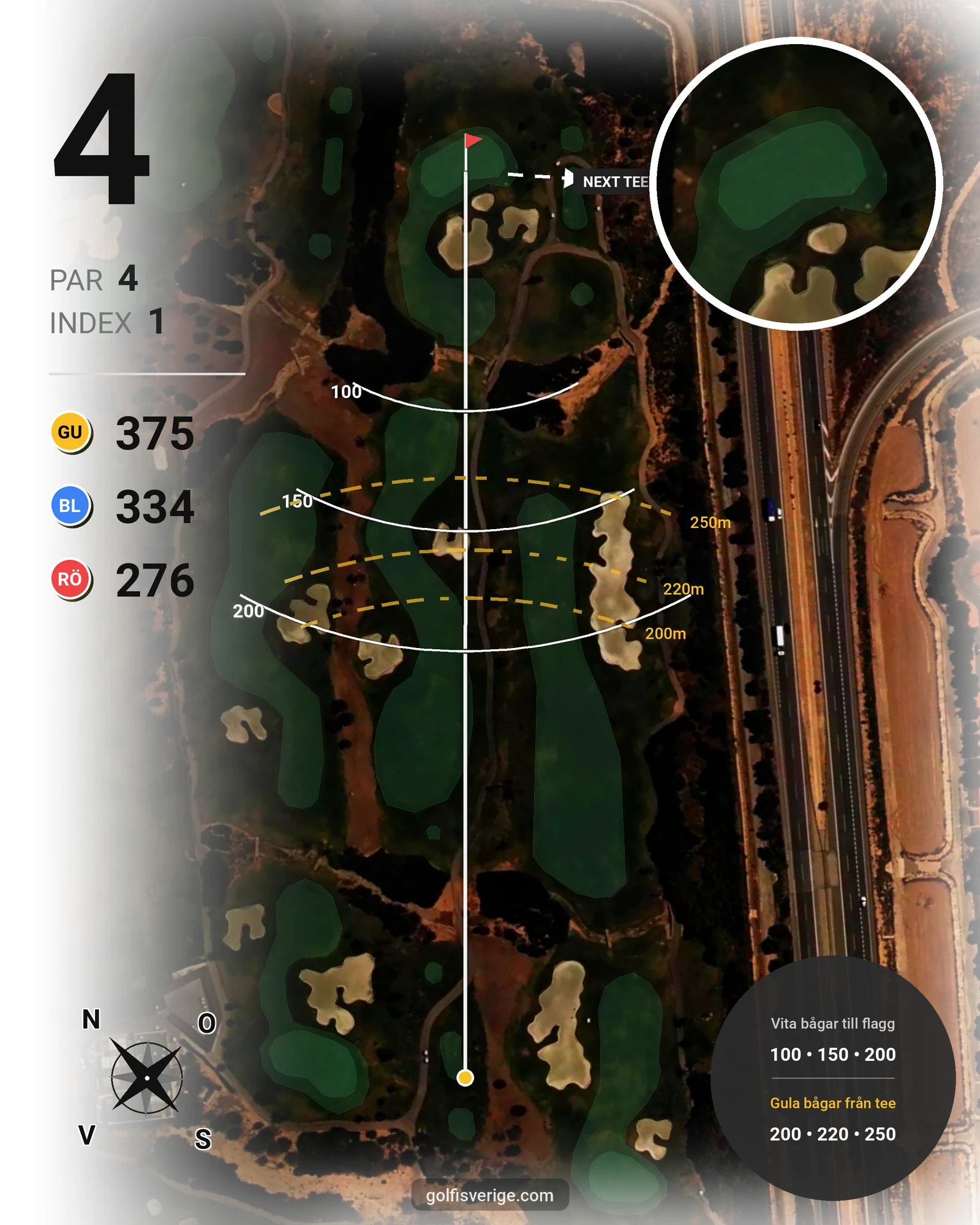 Banguide RODA GOLF hål 4 karta