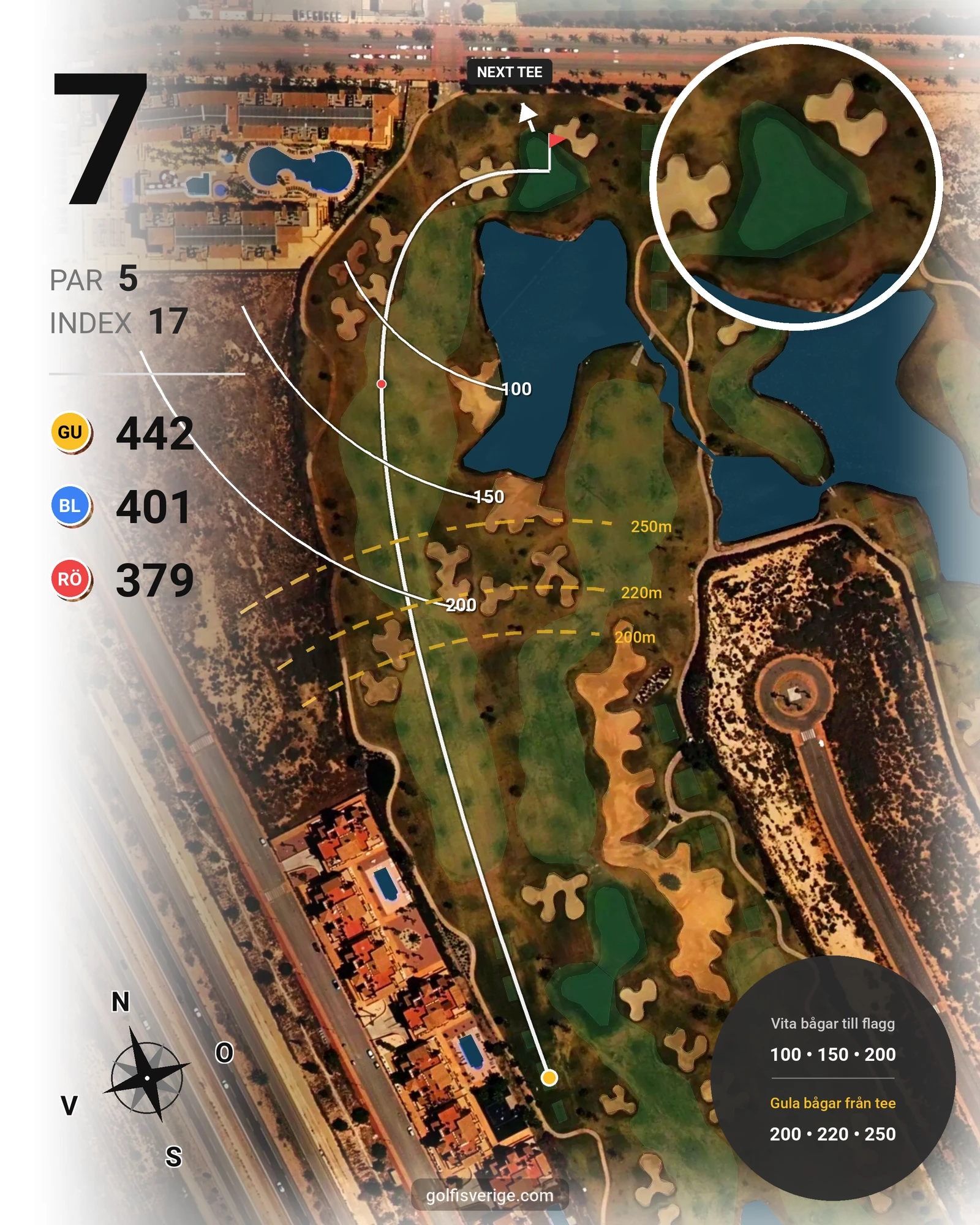 Banguide LA SERENA hål 7 karta
