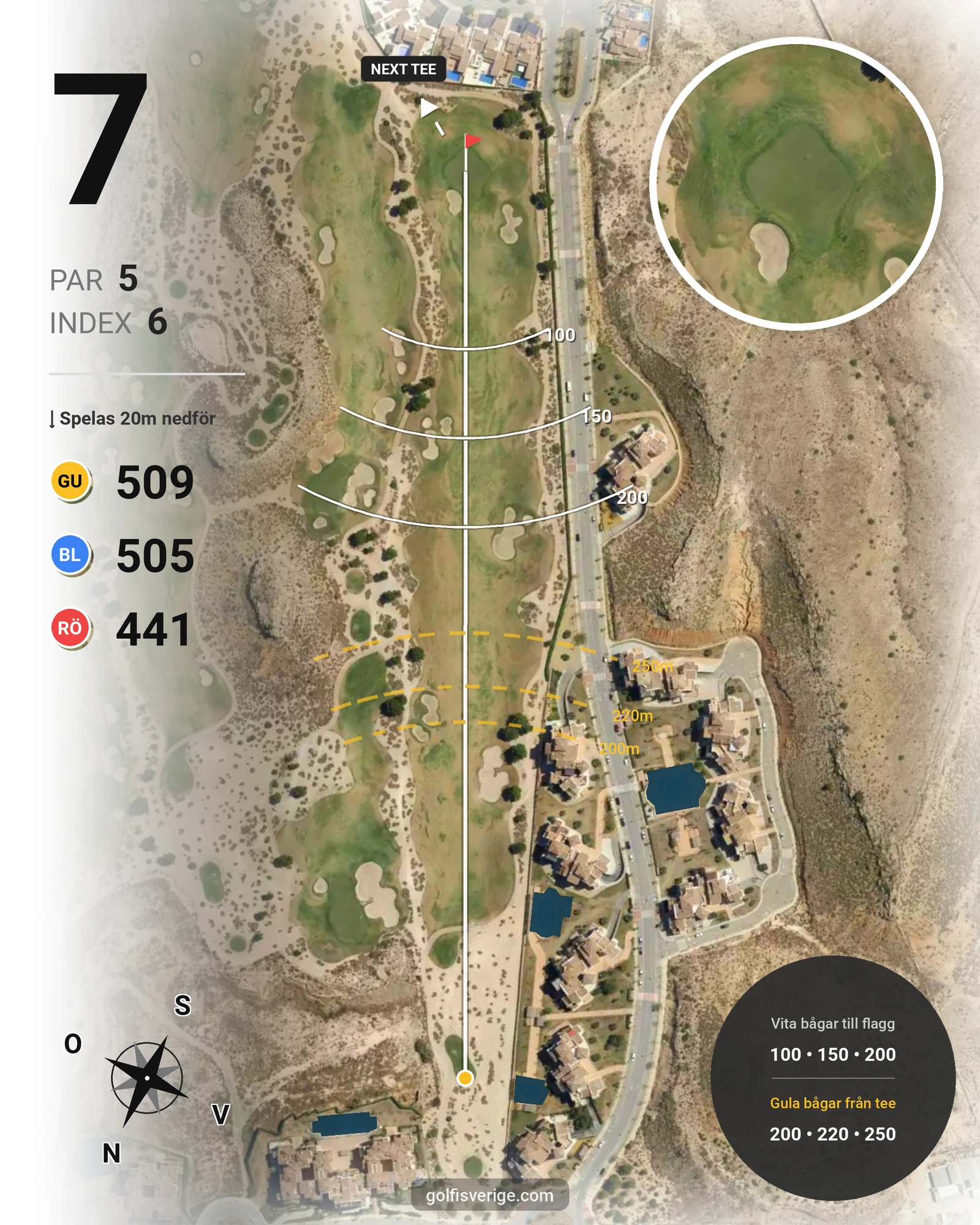 Banguide EL VALLE hål 7 karta